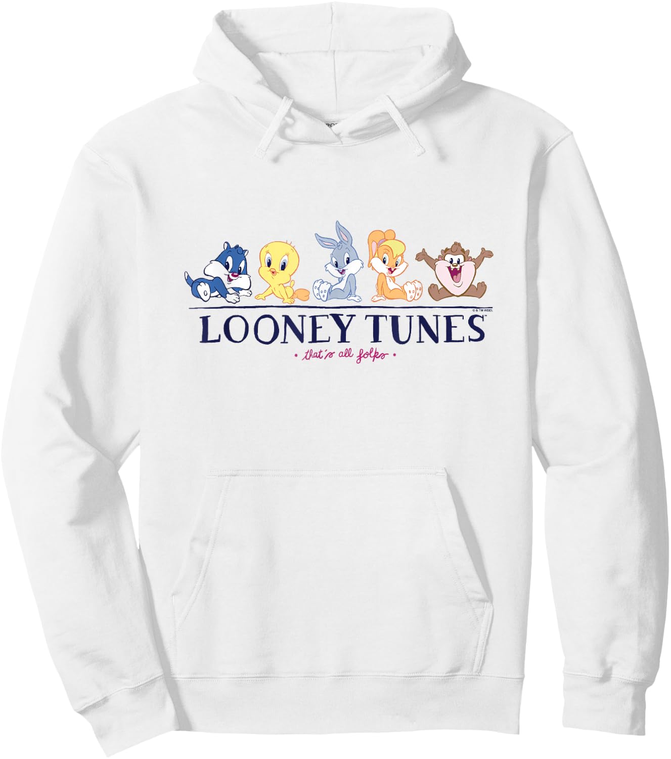 Looney Tunes Baby Looney Tunes That's All Folks Cute Lineup Hoodie - Hoodie | White