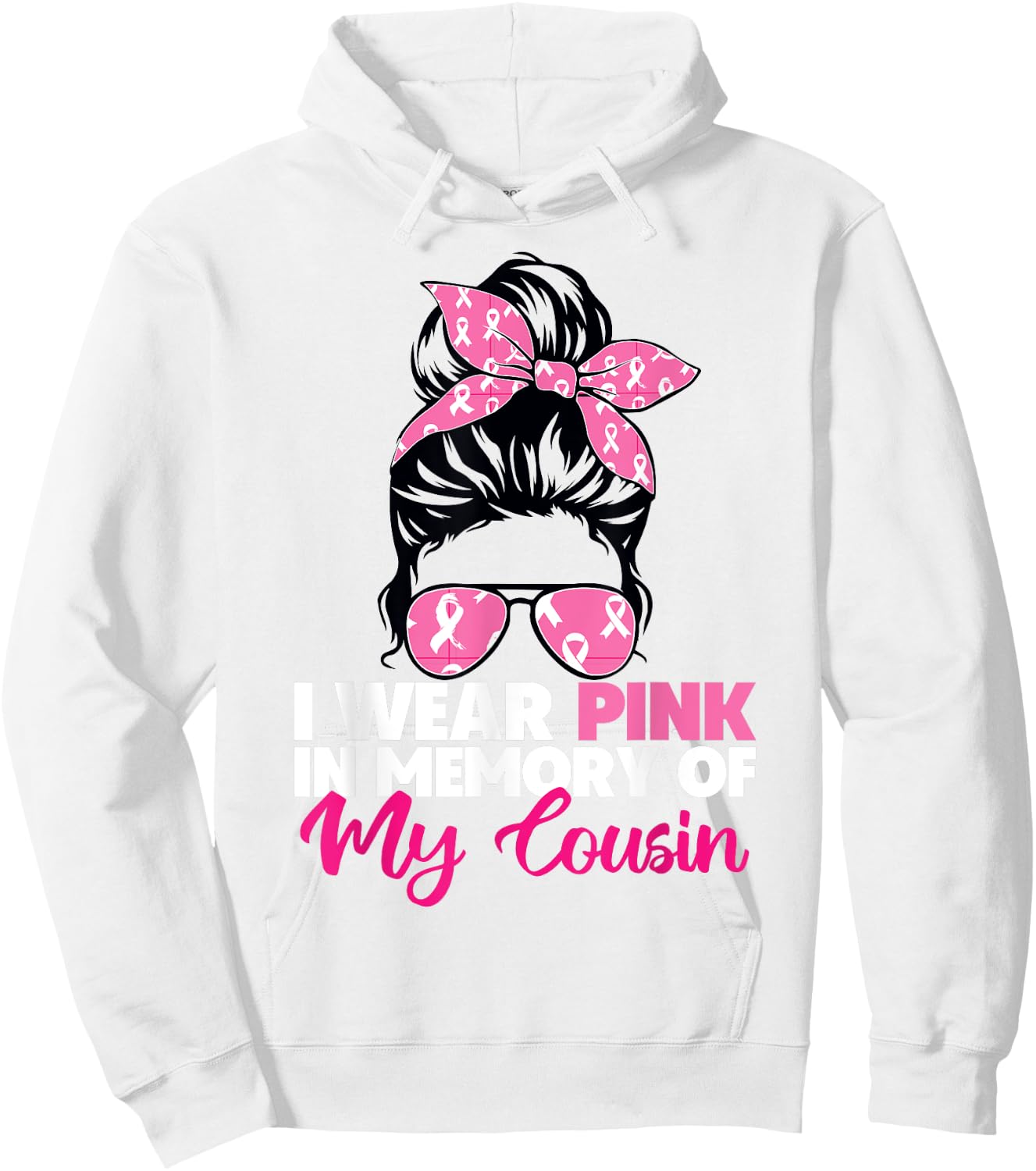 I Wear Pink In Memory Of My Cousin Breast Cancer Awareness Hoodie - Hoodie | White