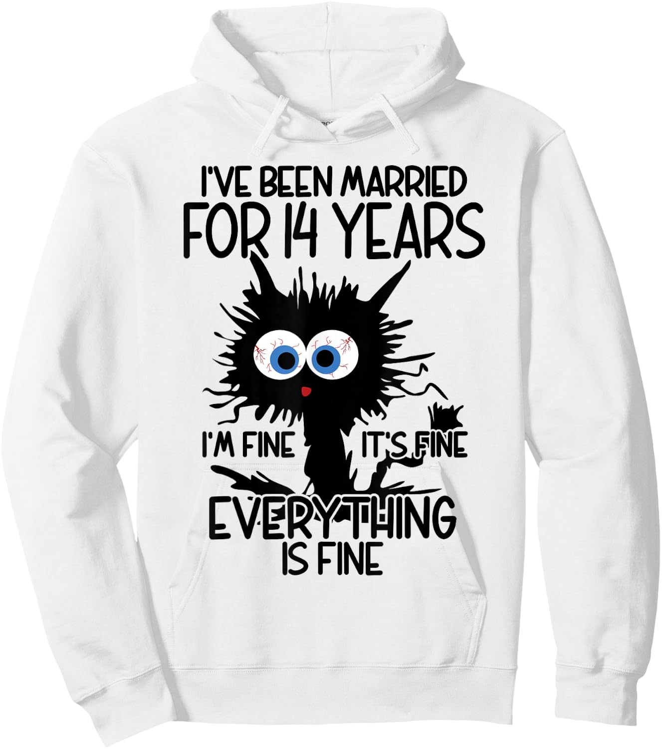 Ivory Wedding I've Been Married For 14 Years Hoodie - Hoodie | White