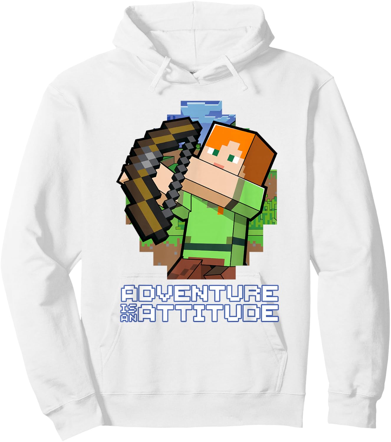 Minecraft Alex Adventure Is An Attitude Graphic Blocks Hoodie - Hoodie | White