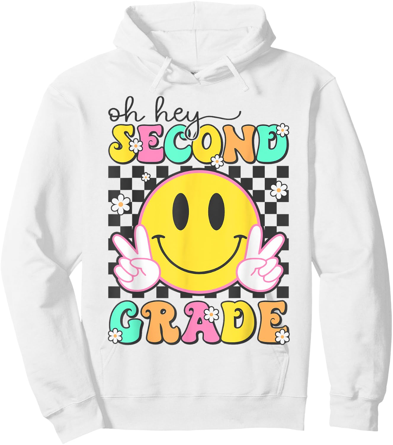 Oh Hey Second Grade Shirt Back To School Groovy 2nd Grade Hoodie - Hoodie | White