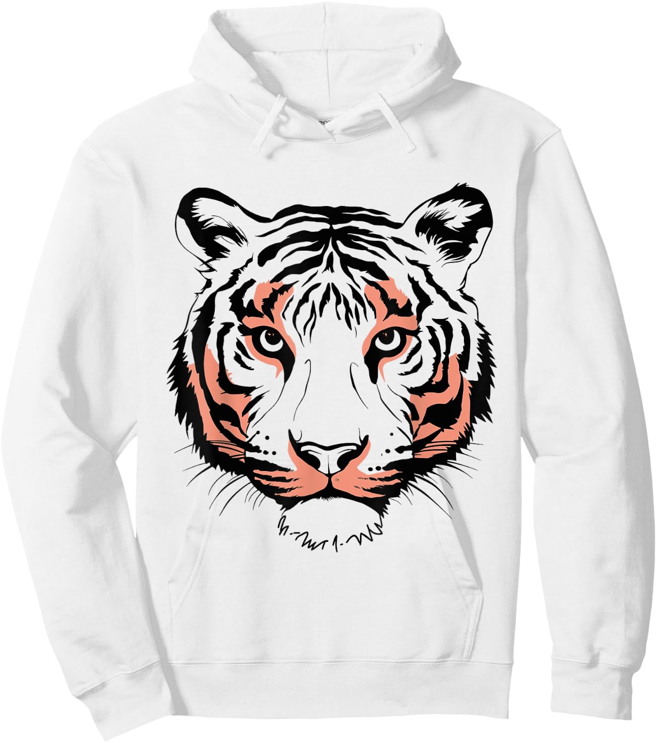 Orange Tiger Face Wild Animal Men Kids Tiger Head Hoodie - Hoodie | White