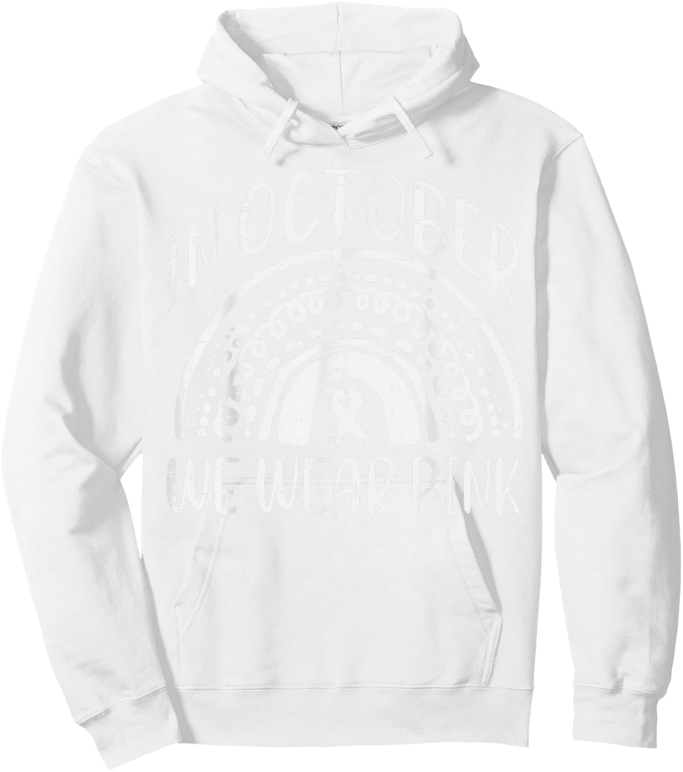 Breast Cancer Aware Rainbow October We Wear Pink Women Girls Hoodie - Hoodie | White