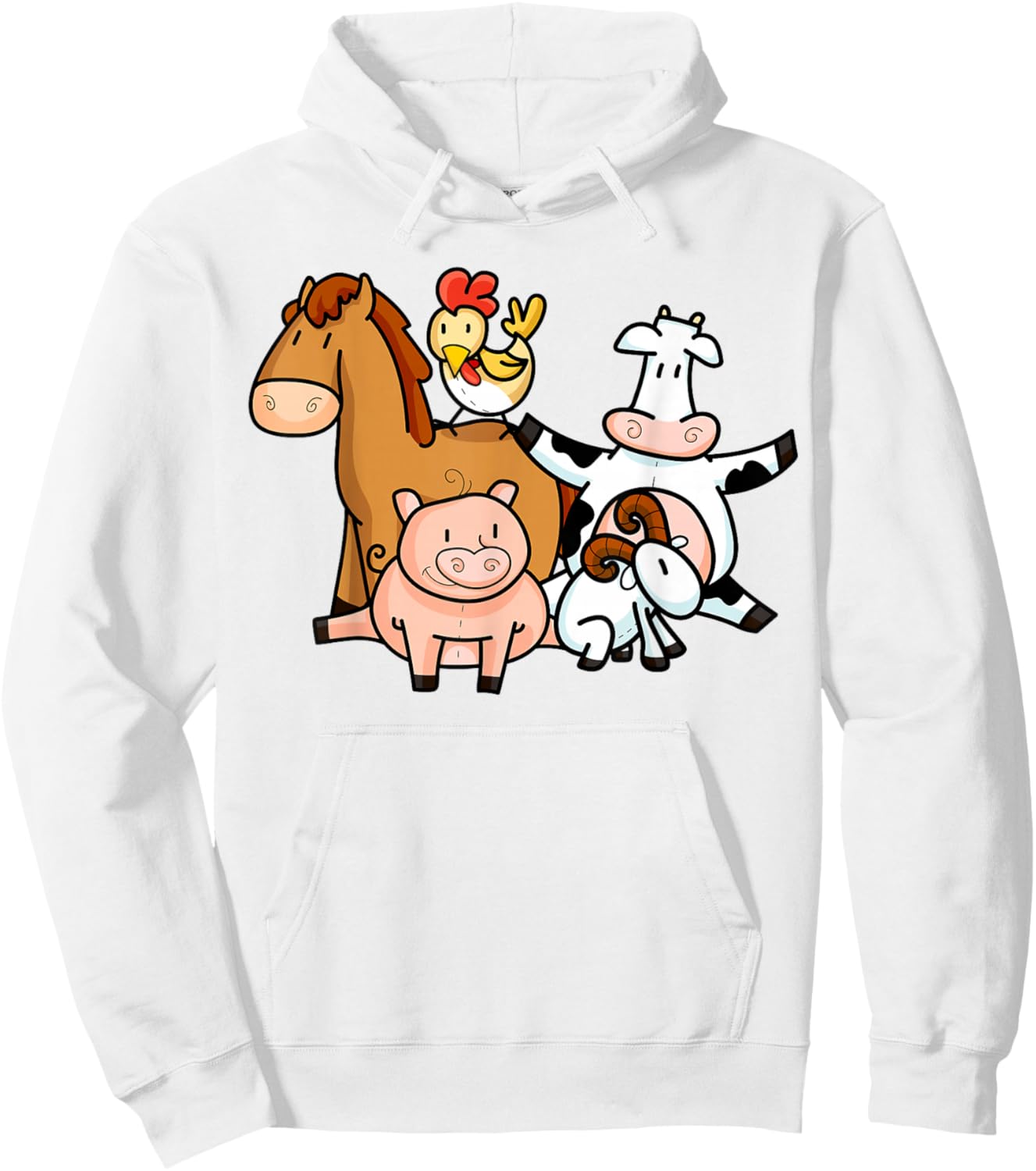 Farmer Animals Children Shirt | Cool Young Barn Animals Gift Hoodie - Hoodie | White