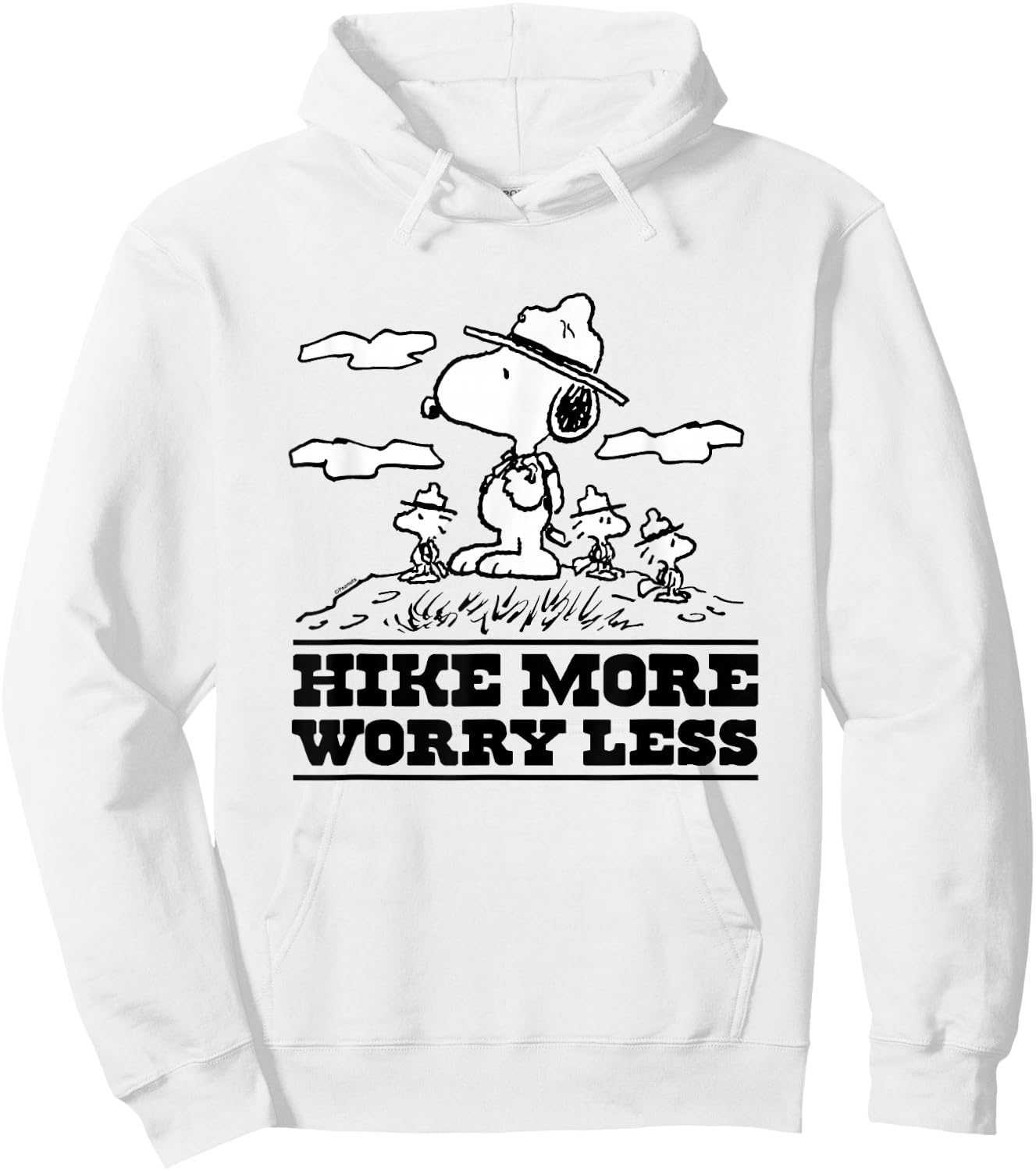 Peanuts - Snoopy & Woodstock Hike More Worry Less Hoodie - Hoodie | White