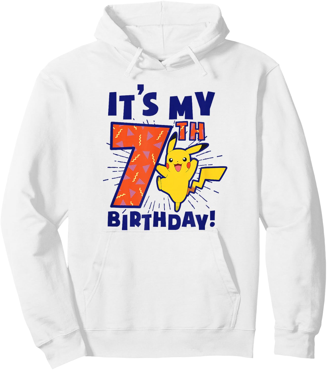 Pokémon Pikachu It's My 7th Birthday Awesome Celebration Hoodie - Hoodie | White