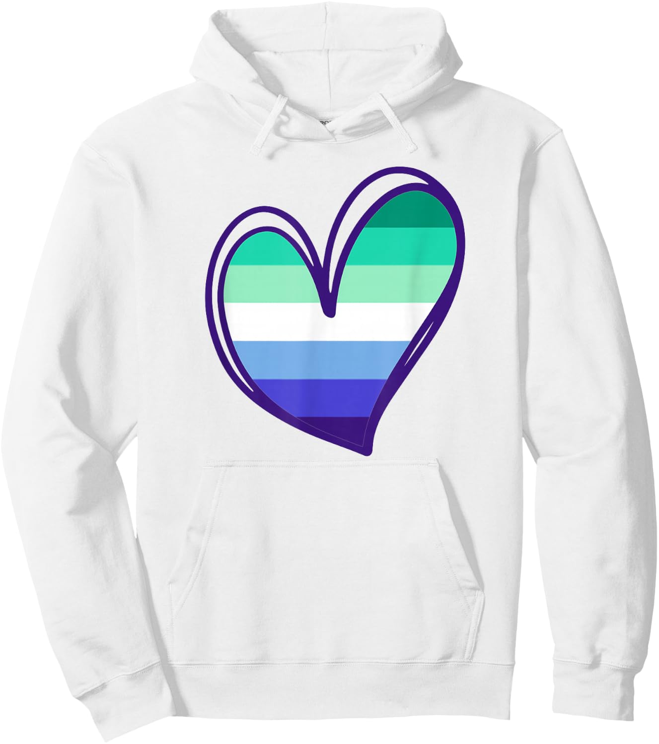 MLM Flag With Heart Man Loving Man Gay Vincian MLM Pride Hoodie - Hoodie | White