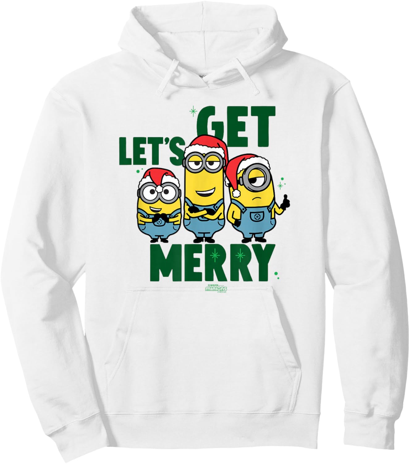 Minions Let’s Get Merry Kevin Stuart Bob Hoodie - Hoodie | White