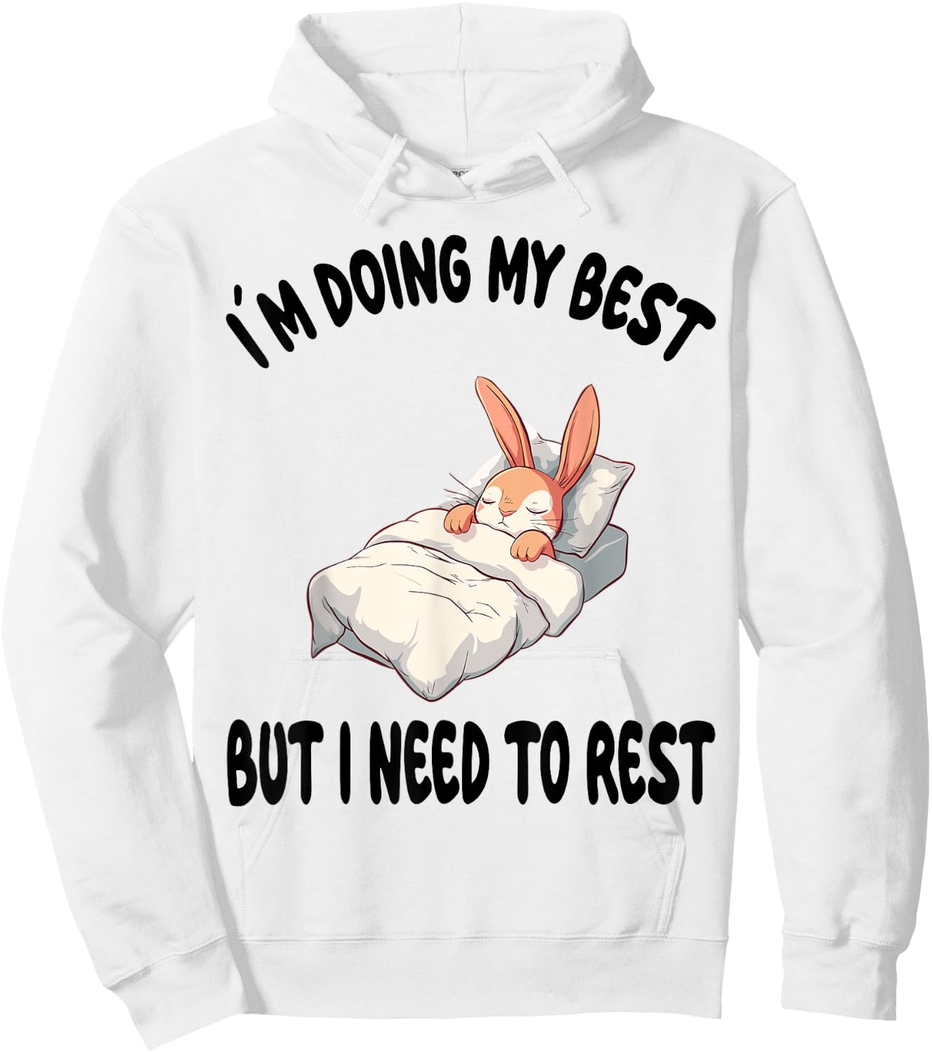 Bunny Rabbit Official Sleepshirt Pajamas Nightgown Hoodie - Hoodie | White