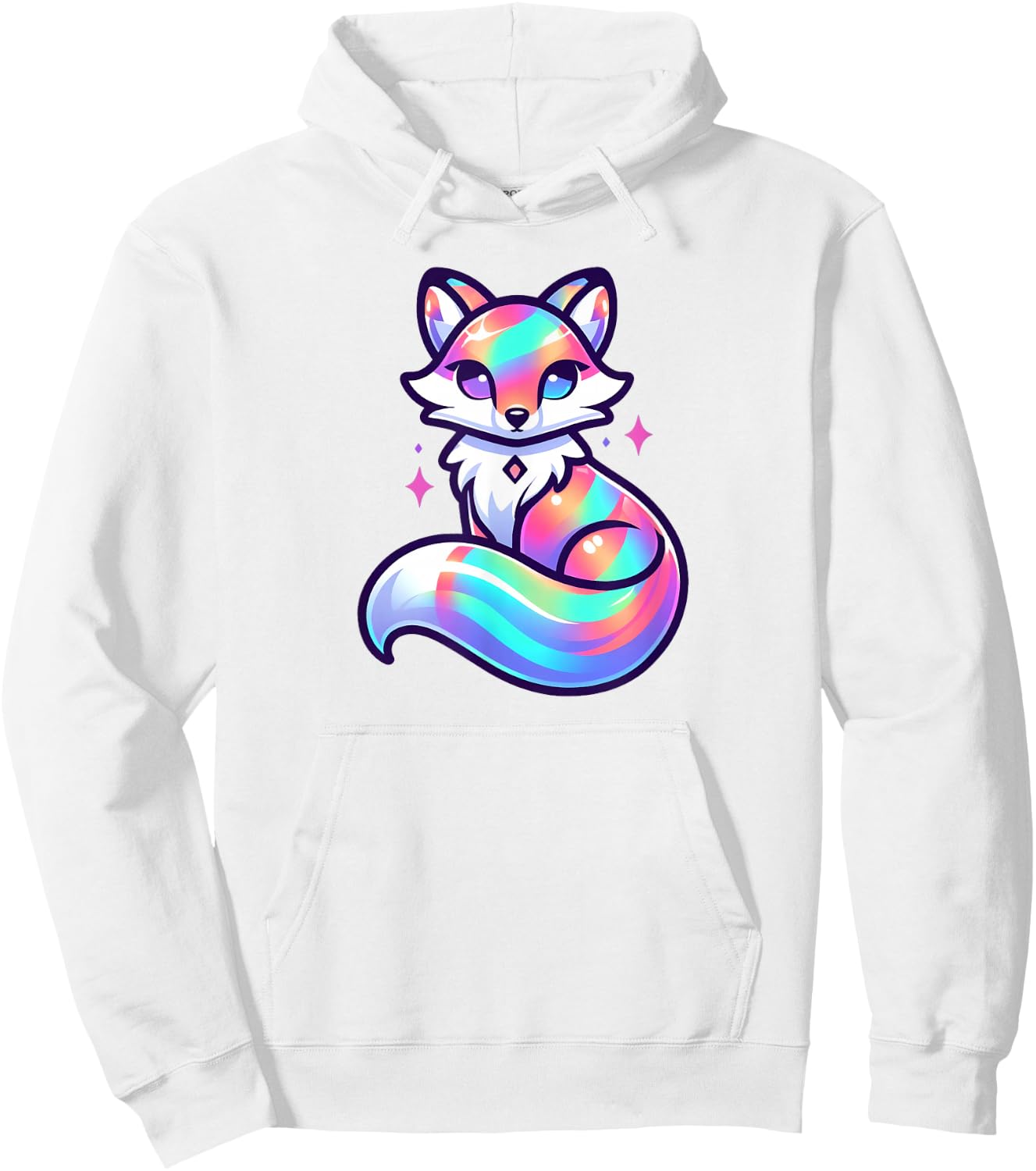TherianPride Rainbow Fox Therian Hoodie - Hoodie | White