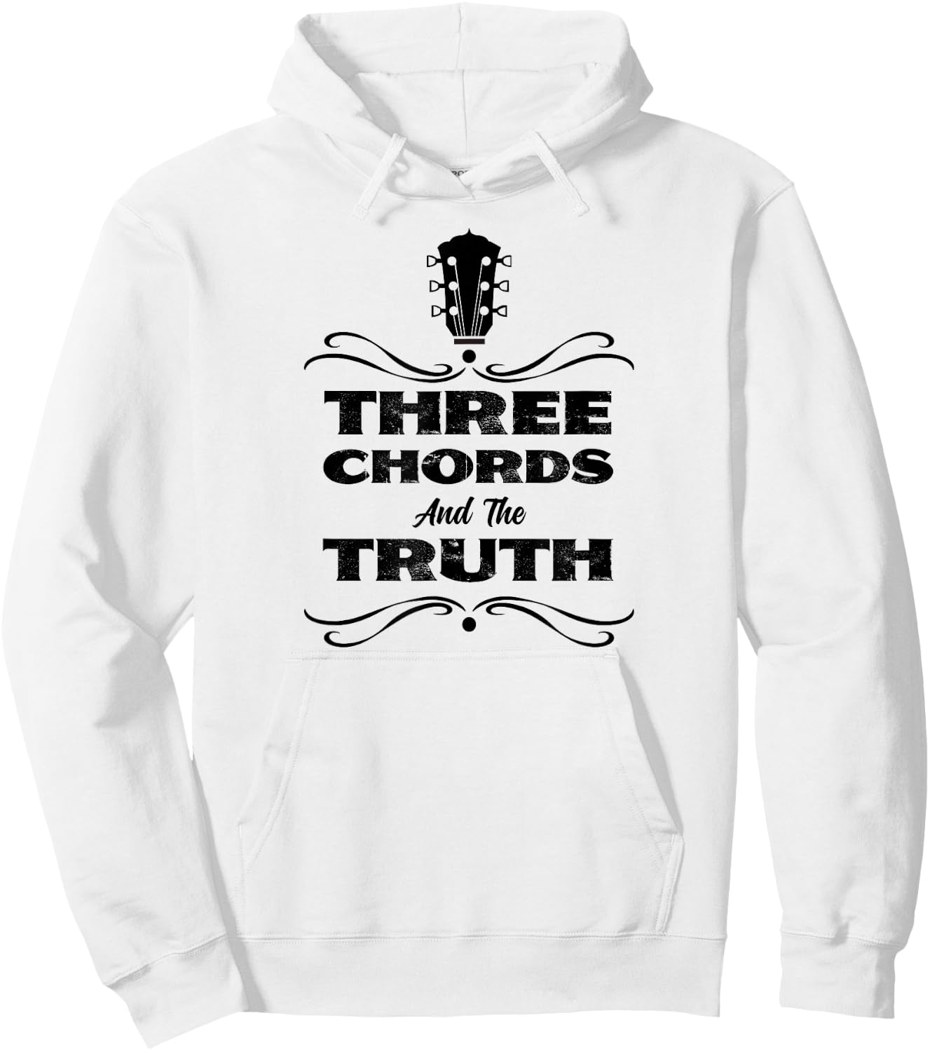 Three Chords &The Truth Country Folk Music Acoustic Guitar Hoodie - Hoodie | White