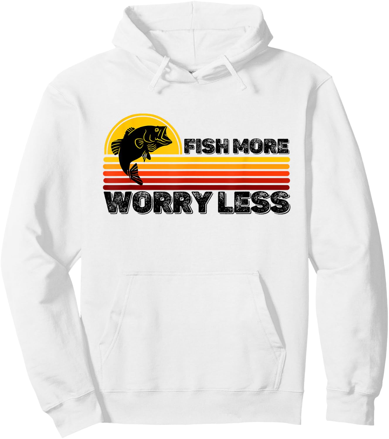 Fisher Quote Fish More Worry Less Fishermen Fishing Lover Hoodie - Hoodie | White