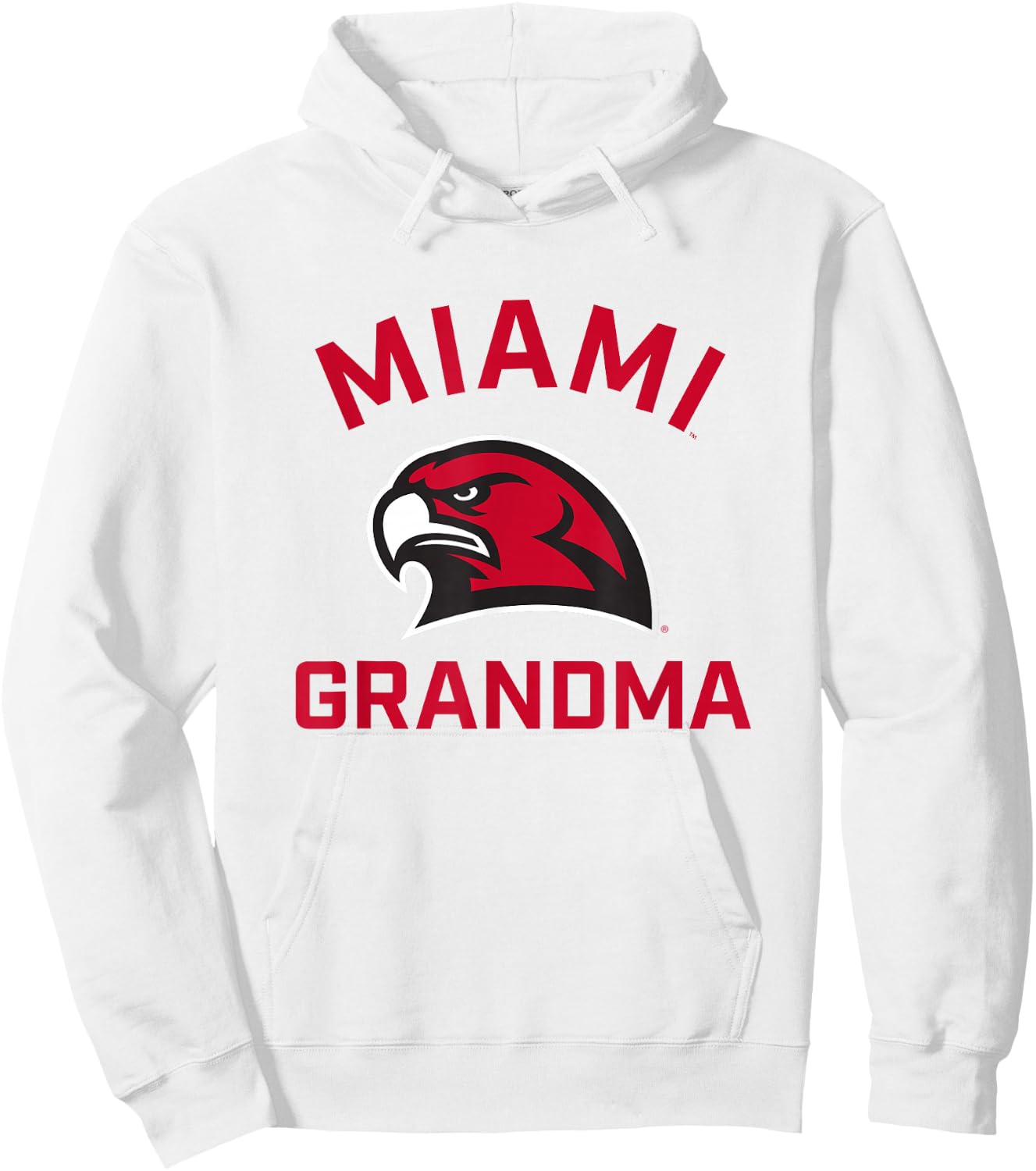 Miami University Ohio Redhawks Arched Grandma Hoodie - Hoodie | White