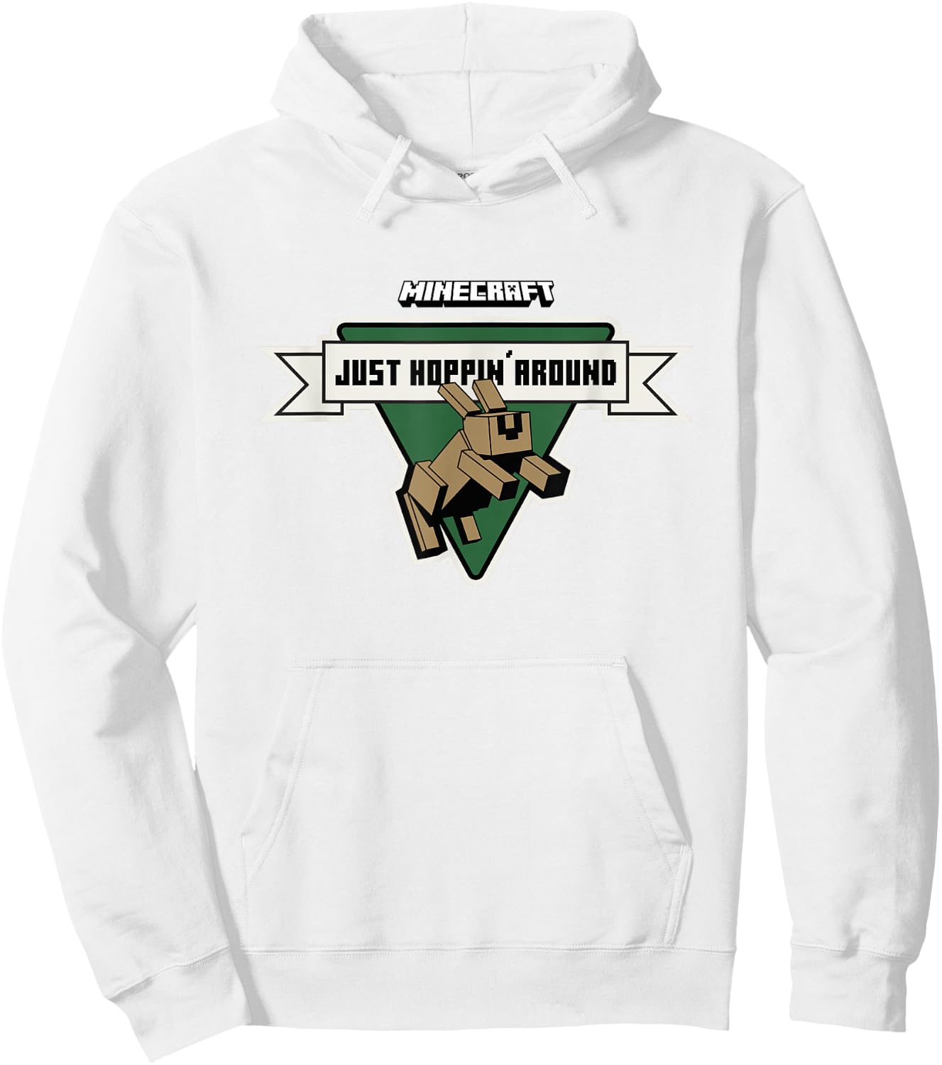 Minecraft Just Hoppin' Around Cute Bunny Logo Hoodie - Hoodie | White