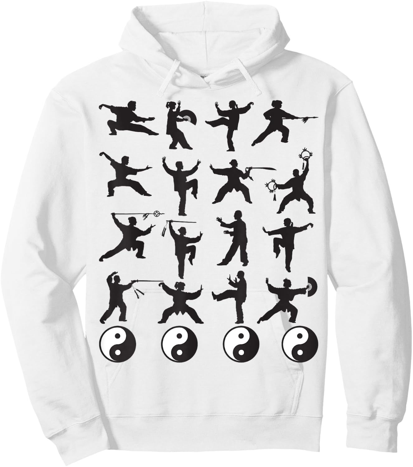 Yin Yang Shirt Tai Chi Pose Qigong Martial Art Men Women Kid Hoodie - Hoodie | White