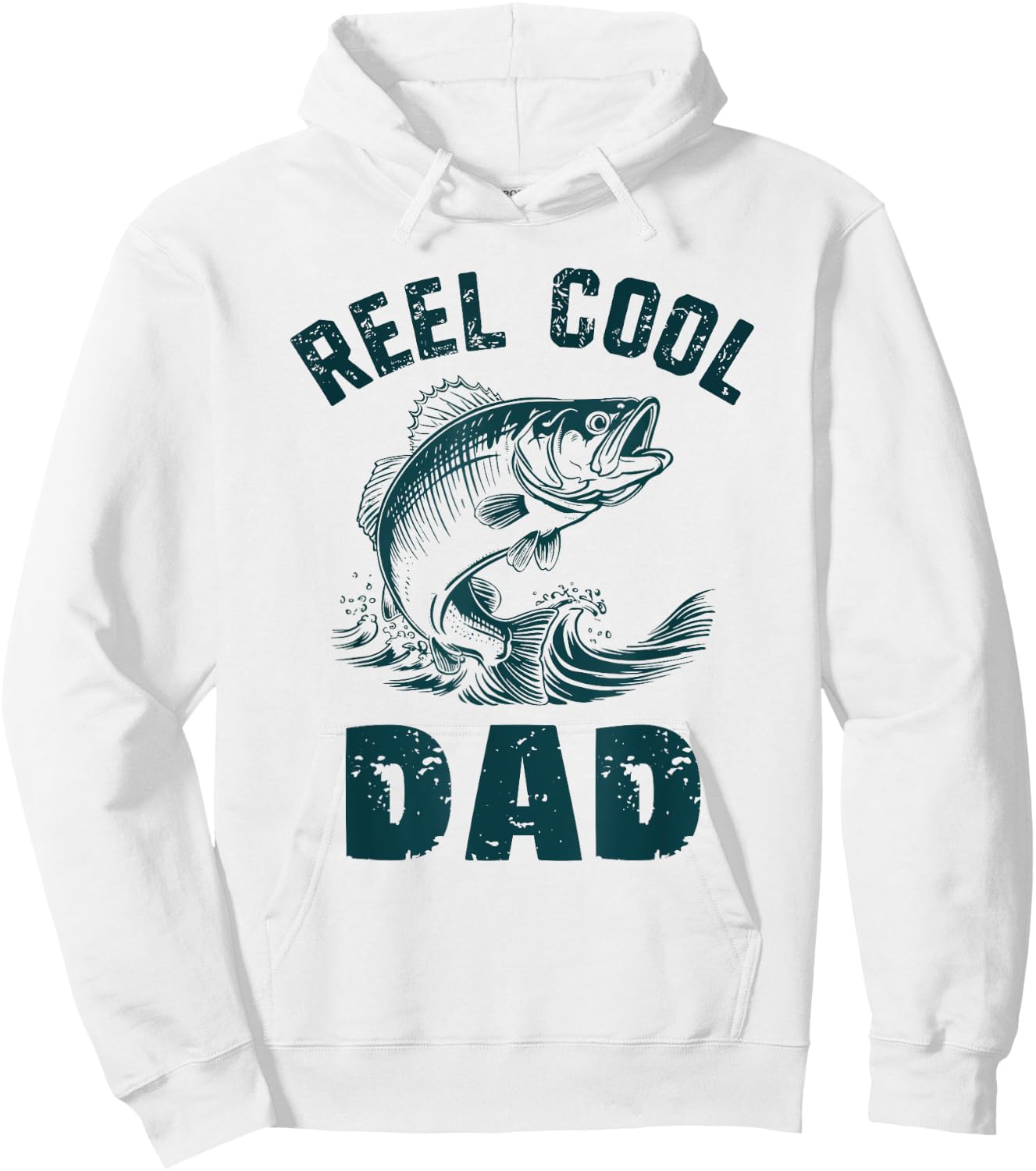 Reel Cool Dad Fishing Grandpa Vintage Style Daddy Father Hoodie - Hoodie | White