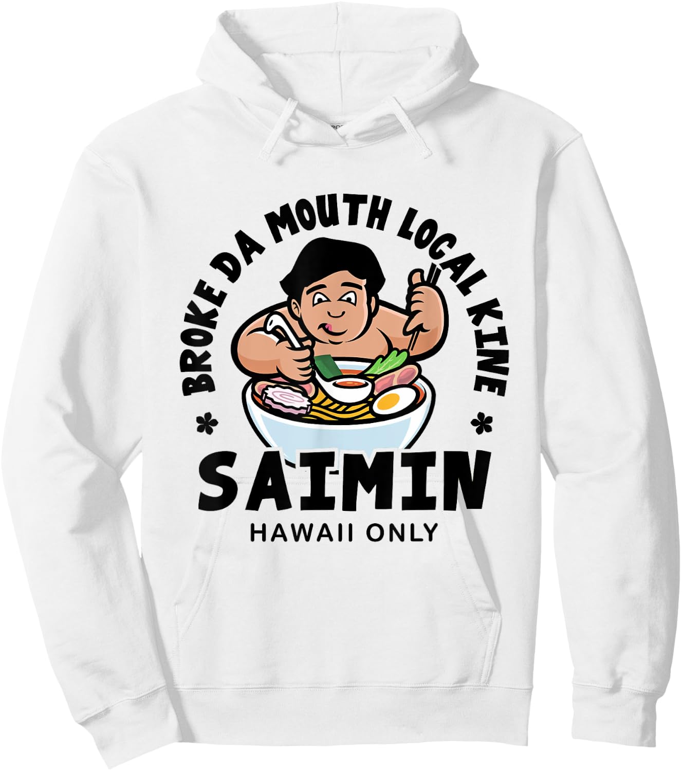 Broke Da Mouth Saimin Hawaiian Style Noodle Hoodie - Hoodie | White