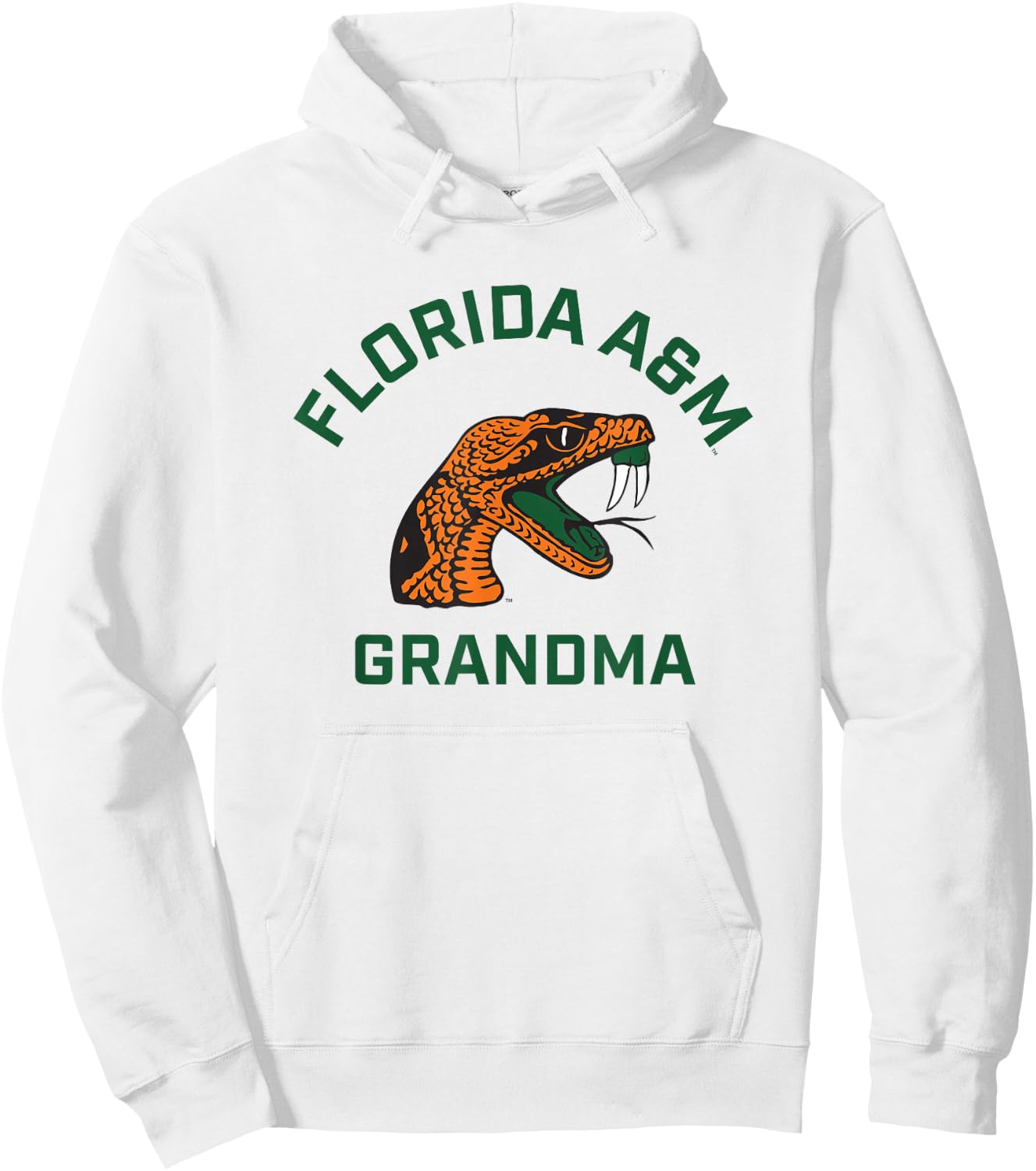 Florida A&M University FAMU Rattlers Arched Grandma Hoodie - Hoodie | White