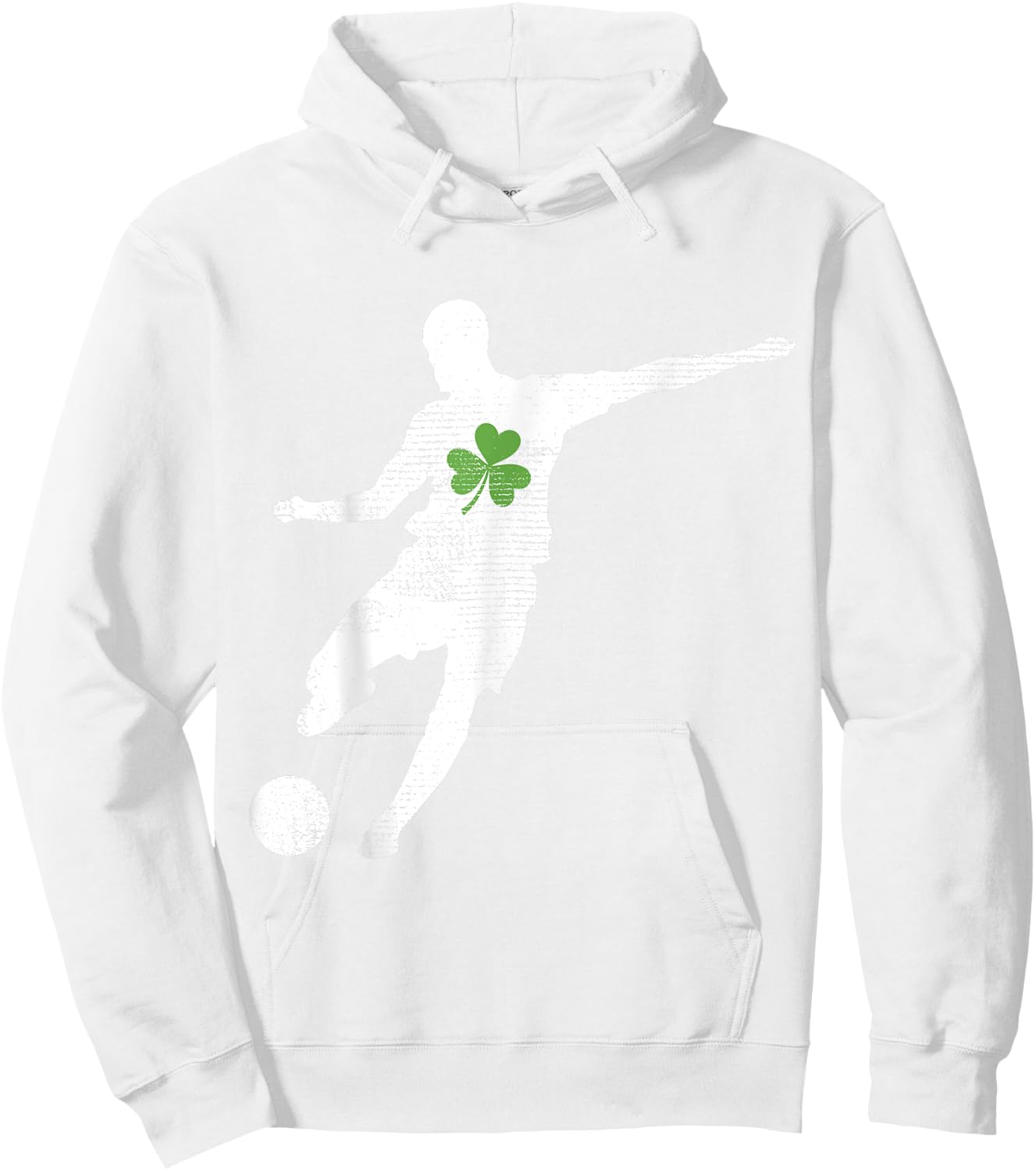 Soccer Lovers Green Shamrock Leaf St Patricks Day Hoodie - Hoodie | White