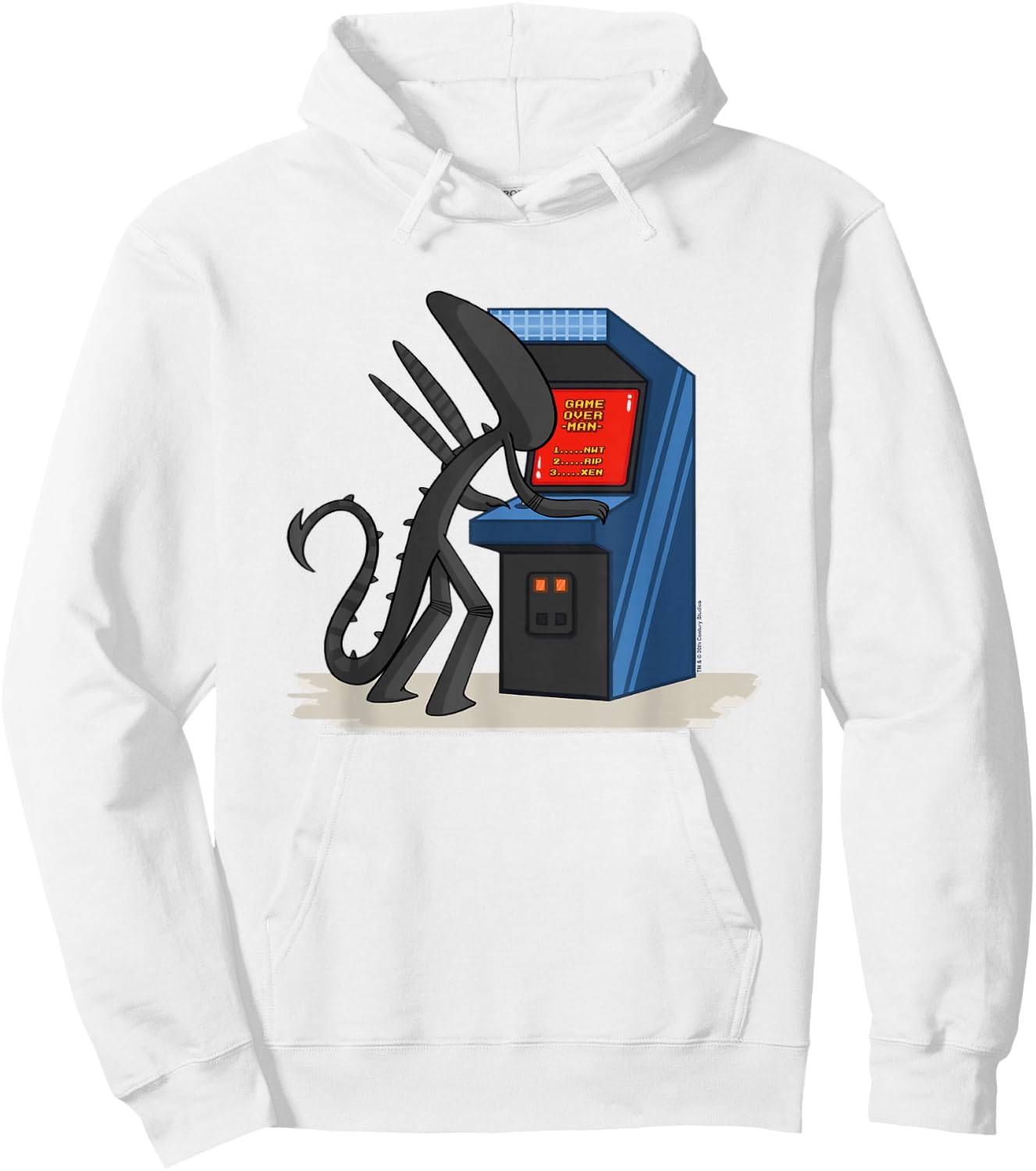 Aliens Cute Animated Xen Game Over Man Big Chest Poster Hoodie - Hoodie | White