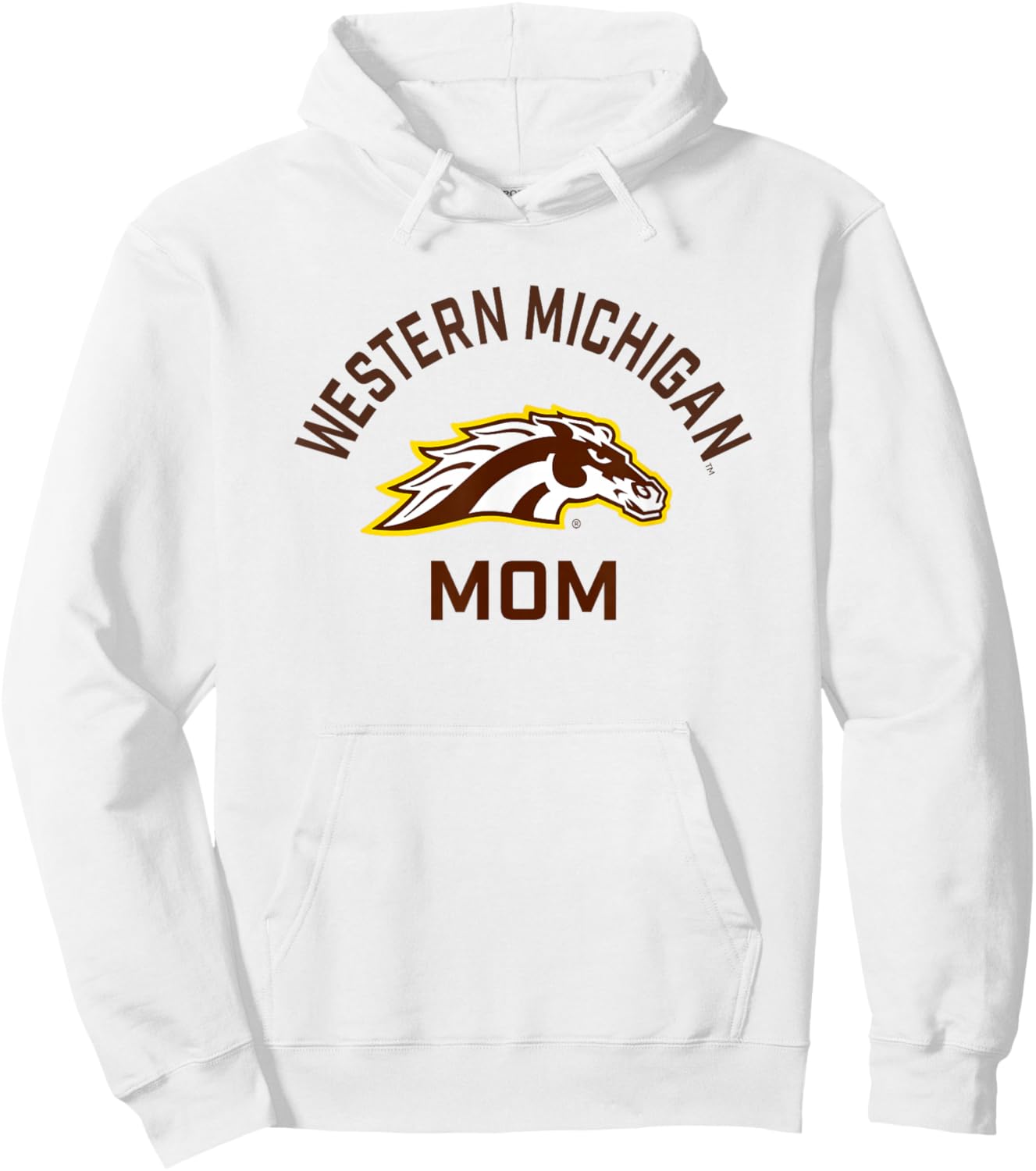 Western Michigan University Broncos Arched Mom Hoodie - Hoodie | White
