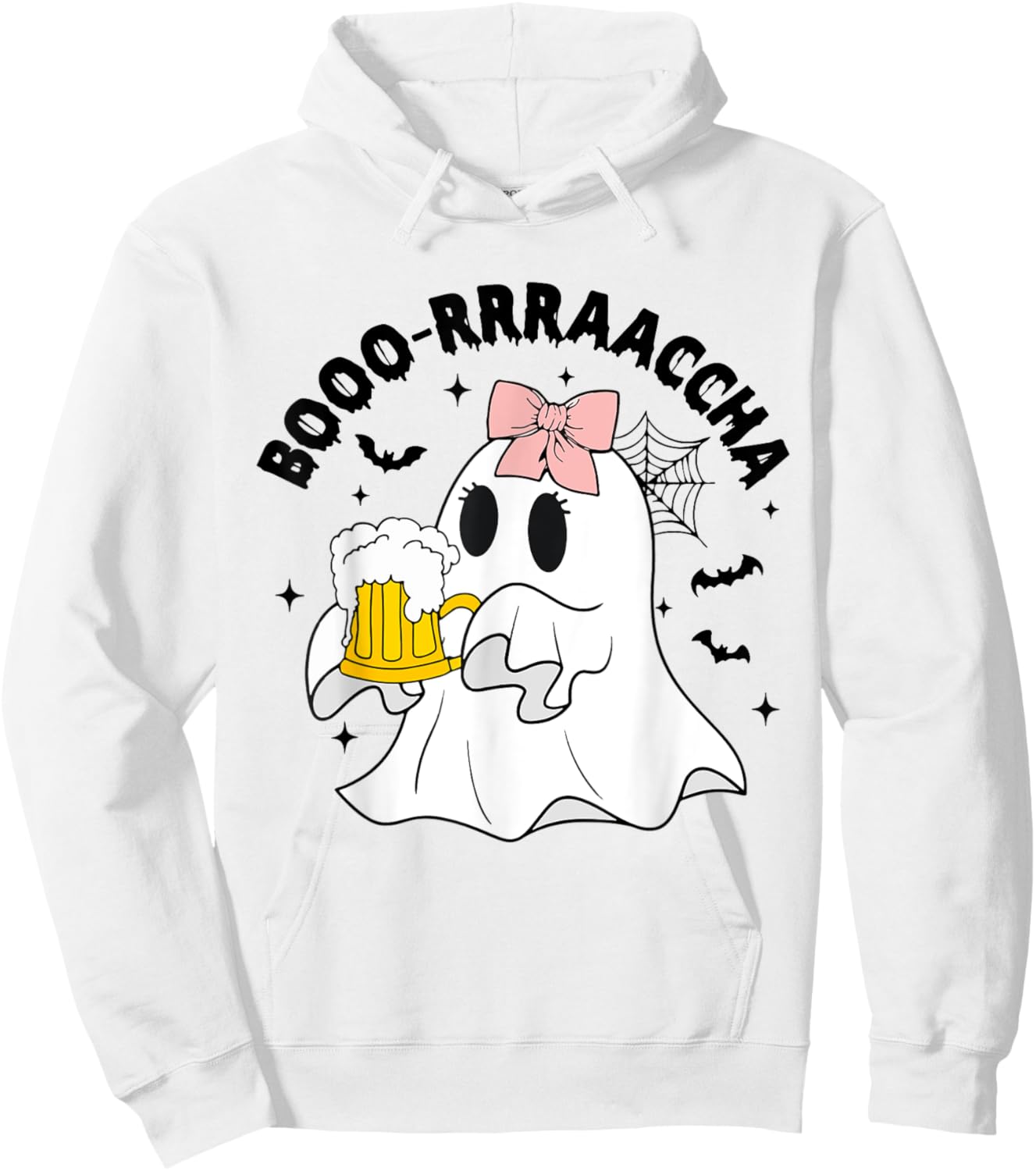 Boo-racha Funny Halloween Ghost Beer Design Borracha Funny Hoodie - Hoodie | White