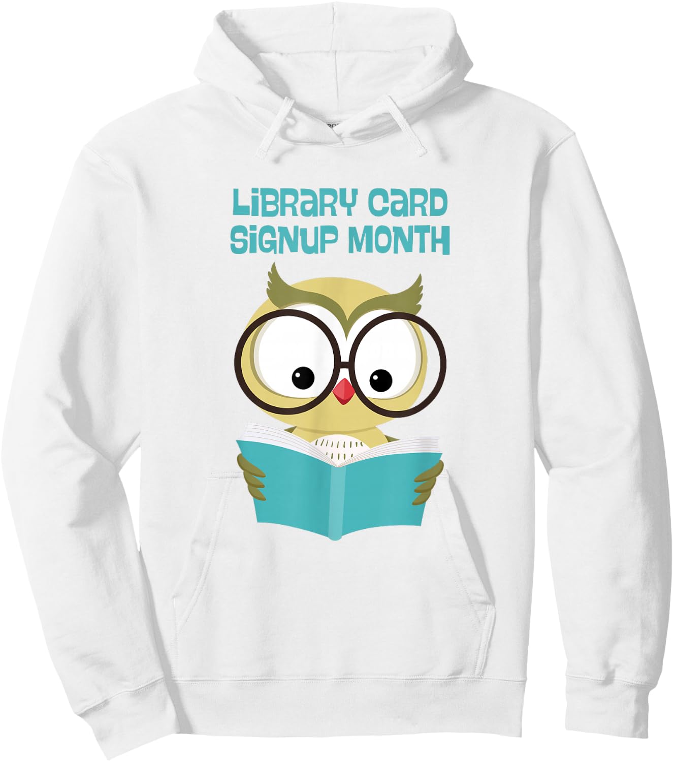 September Library Card Sign Up Month Reading Owl Hoodie - Hoodie | White