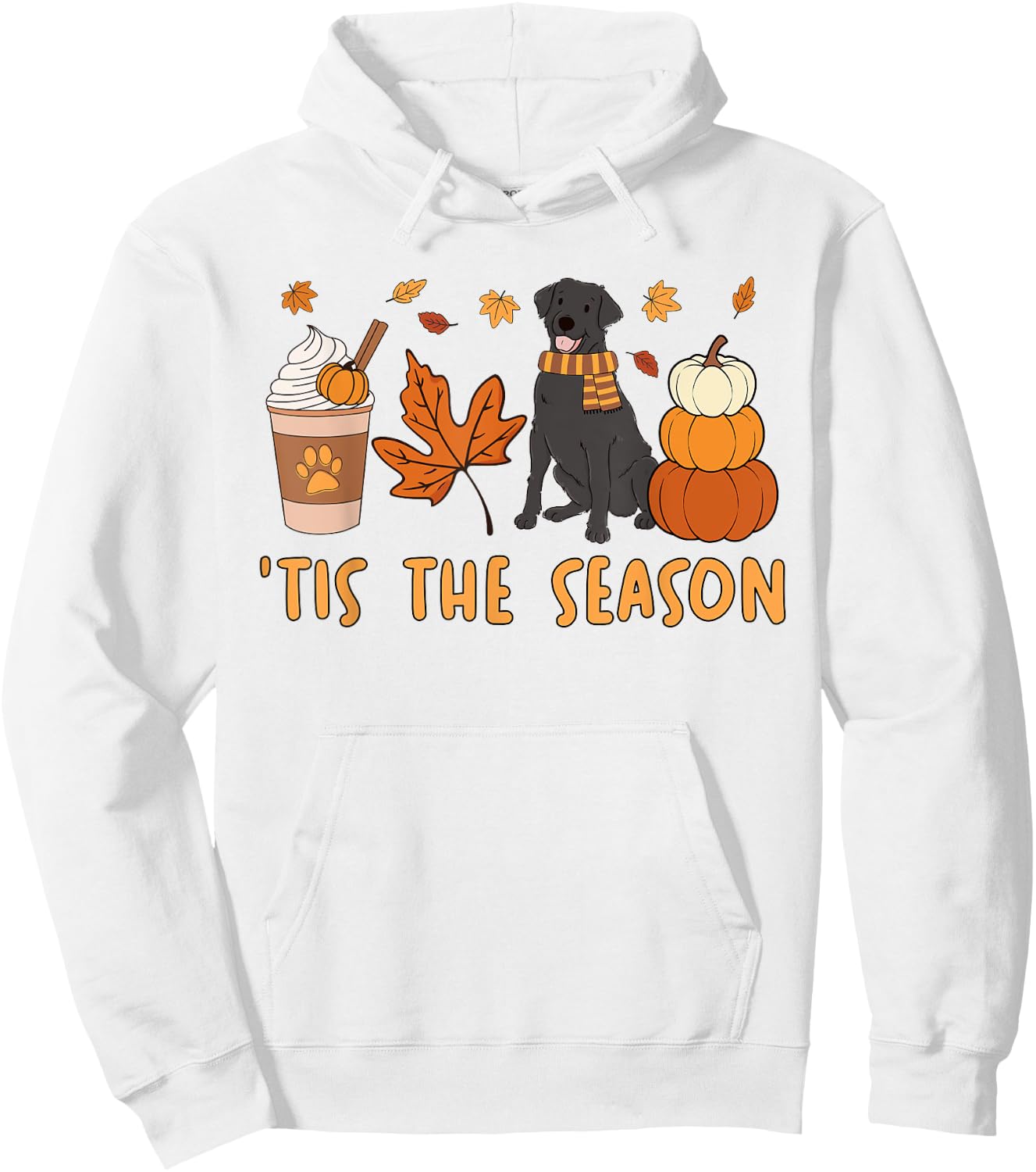 Tis The Season Labrador Retriever Fall Autumn Pumpkin Coffee Hoodie - Hoodie | White