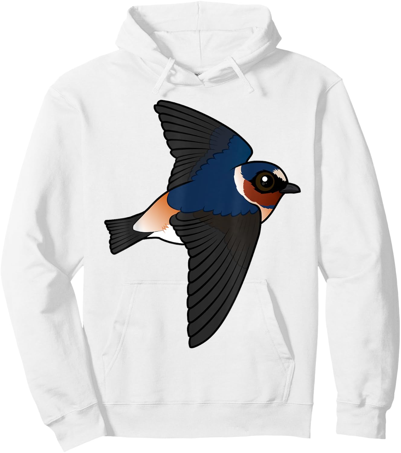 Cute Cartoon Cliff Swallow Flying Birdorable Bird Species Hoodie - Hoodie | White