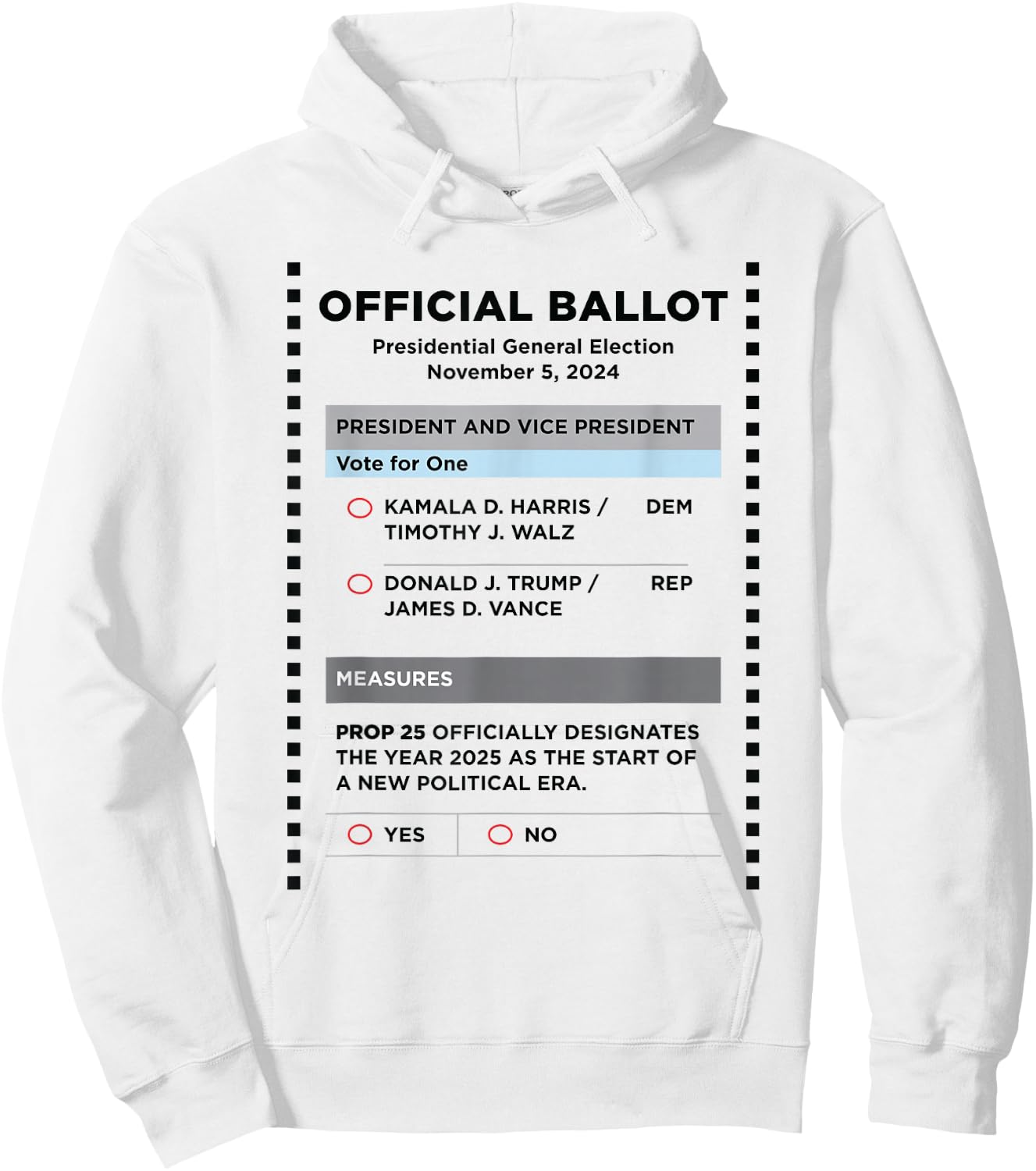 Mail-in Ballot Funny 2024 Election Pun Halloween Costume Hoodie - Hoodie | White