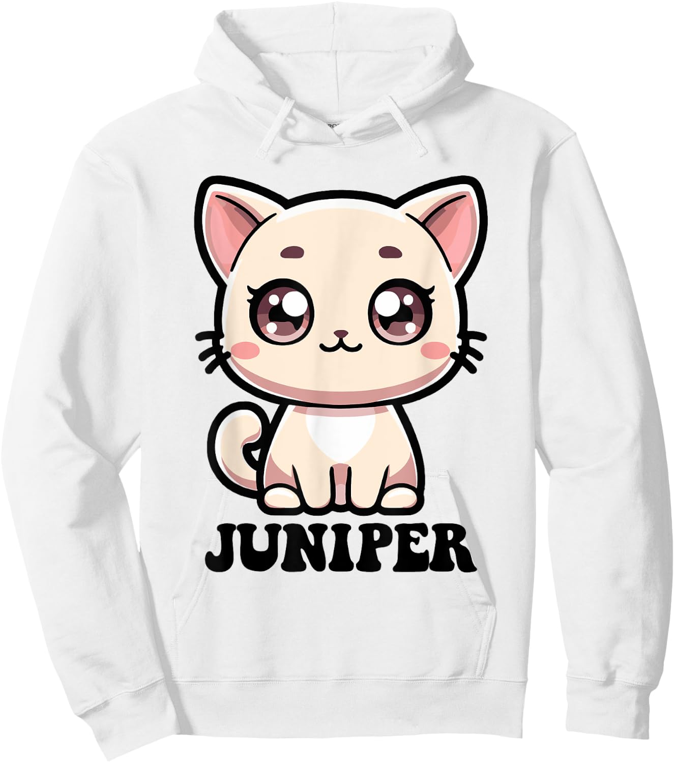 Juniper Cute Kitty Cat Design for Girls Name Juniper Hoodie - Hoodie | White