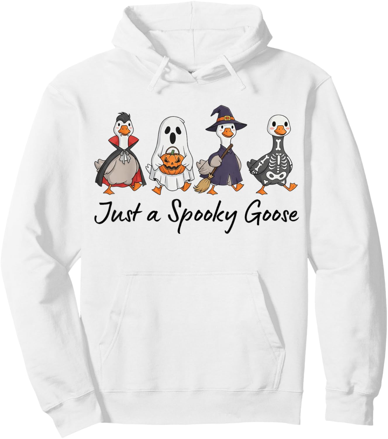 Just a Spooky Goose Halloween Spooky Funny Halloween Costume Hoodie - Hoodie | White