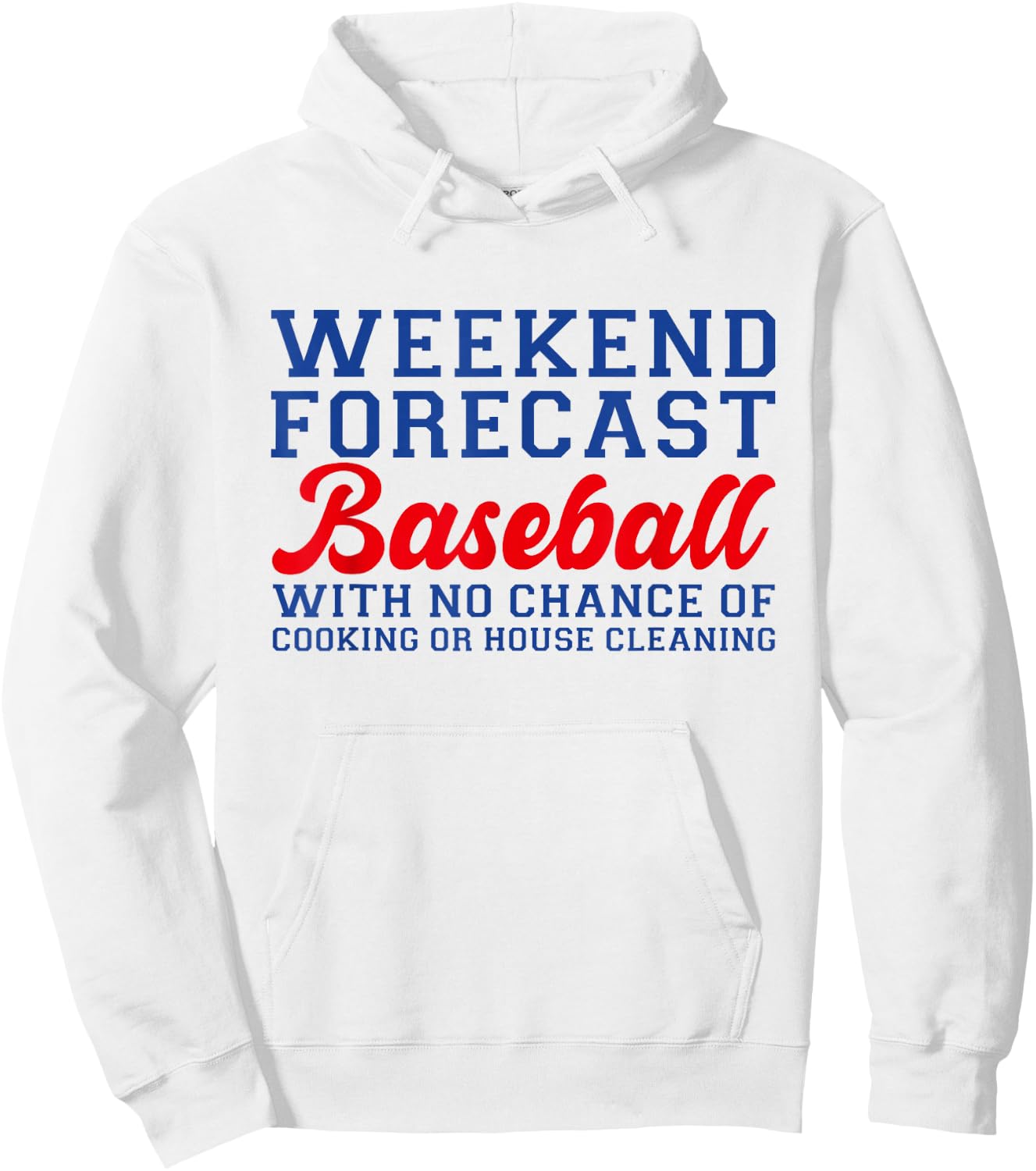 Retro Baseball Mom Mother's Day Weekend Forecast Baseball Hoodie - Hoodie | White