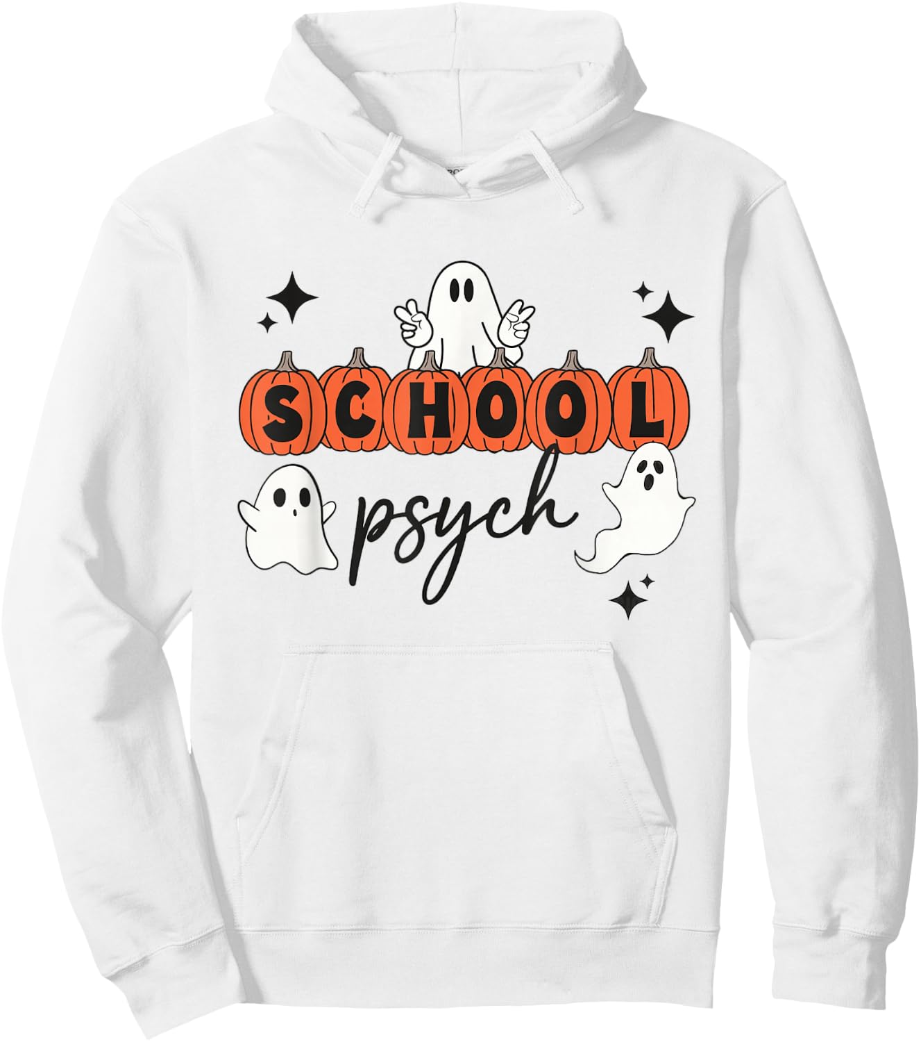 One Spooky School Psychologist Halloween Pumpkin Ghosts Hoodie - Hoodie | White
