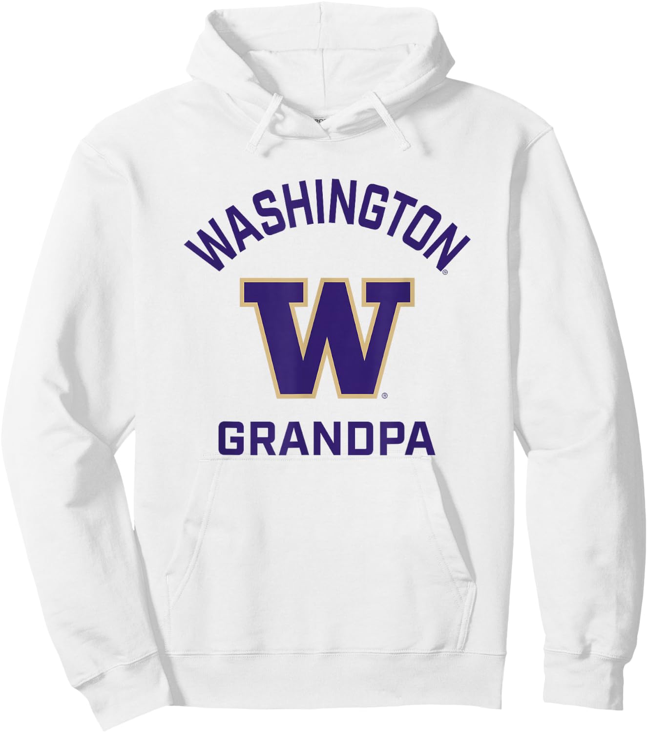University of Washington Huskies Arched Grandpa Hoodie - Hoodie | White