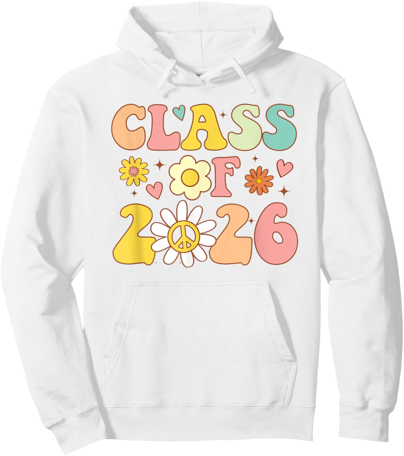 Retro Class of 2026 High School Senior Graduation Girls Hoodie - Hoodie | White