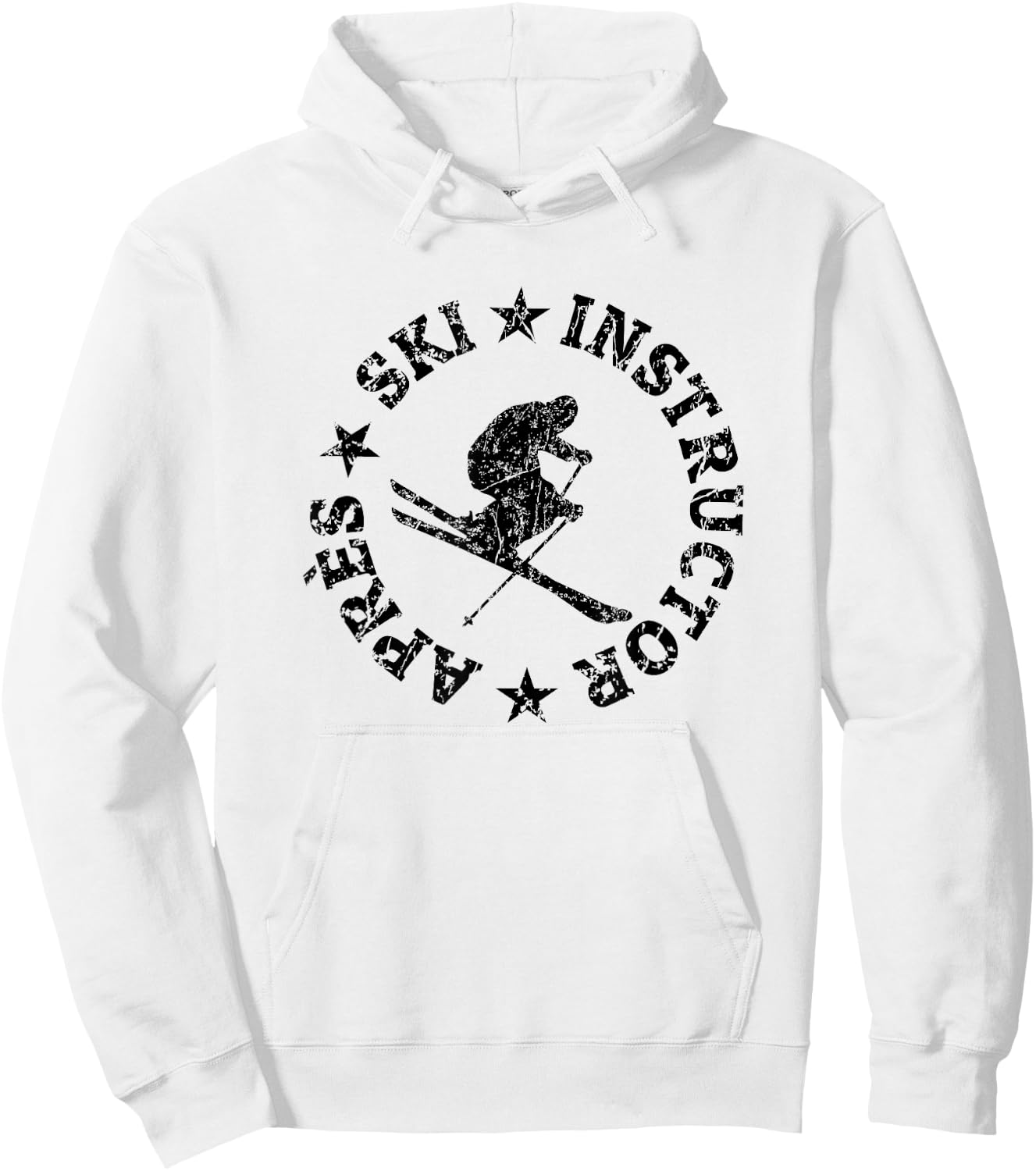 Apres-Ski Instructor Seal (Vintage Black) Skier Hoodie - Hoodie | White
