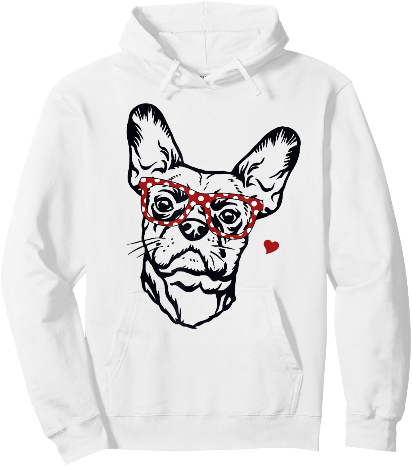 Cute Funny French Bulldog Wearing Glasses Mom Dog Mama Owner Hoodie - Hoodie | White