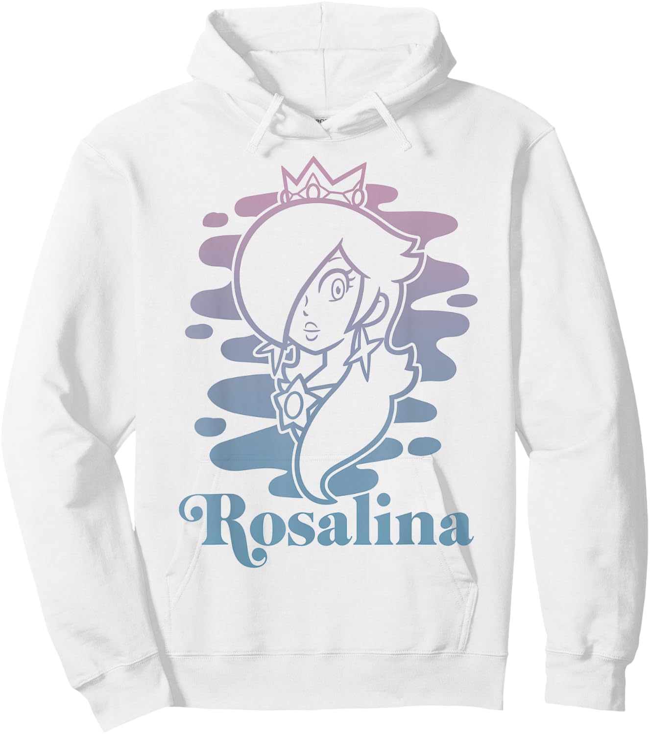 Super Mario Rosalina Gradient Outline Portrait Hoodie - Hoodie | White