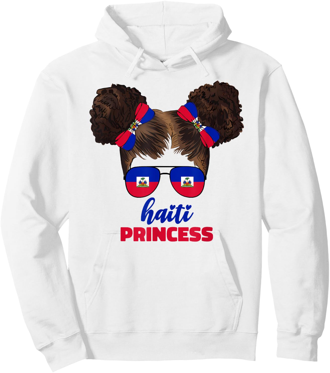 Haitian Princess Kids Youth For Girls Haiti Flag Pride Ayiti Hoodie - Hoodie | White
