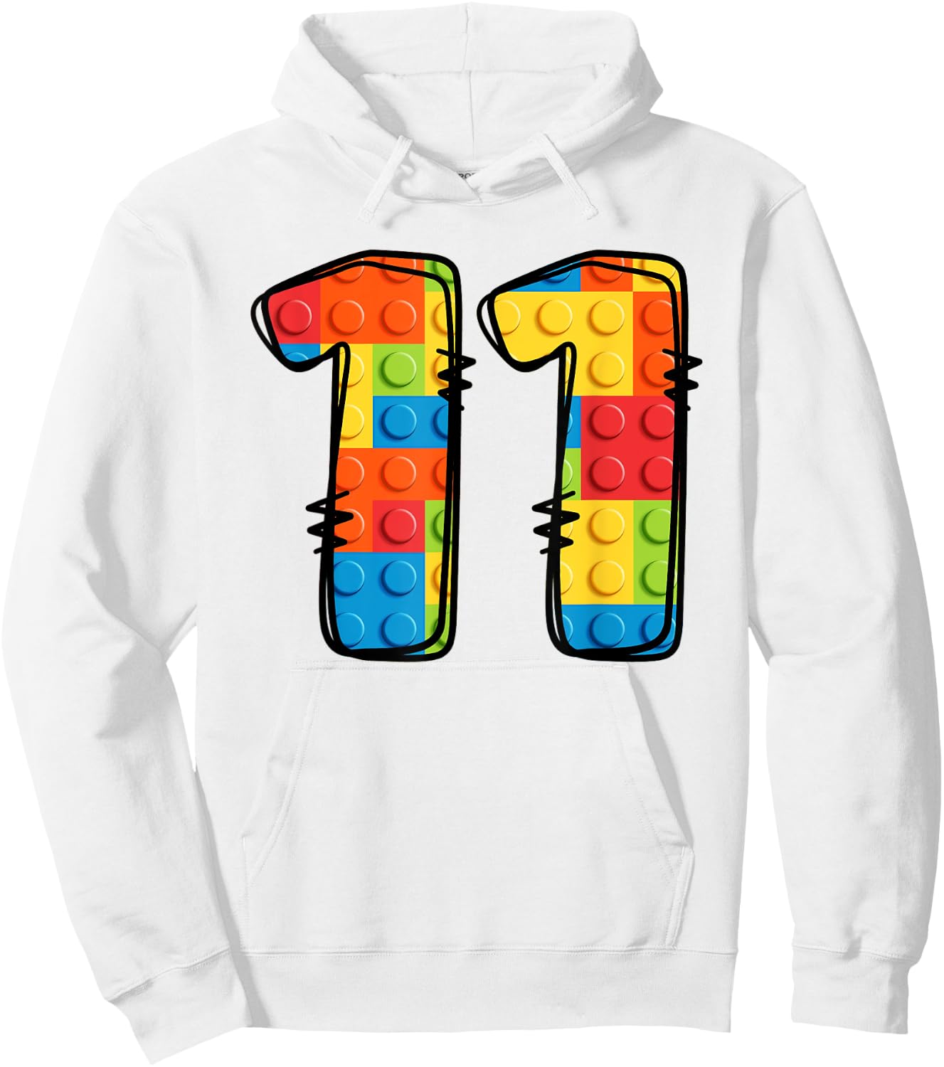 11 Year Old Blocks Building Master Builder 11th Birthday Hoodie - Hoodie | White