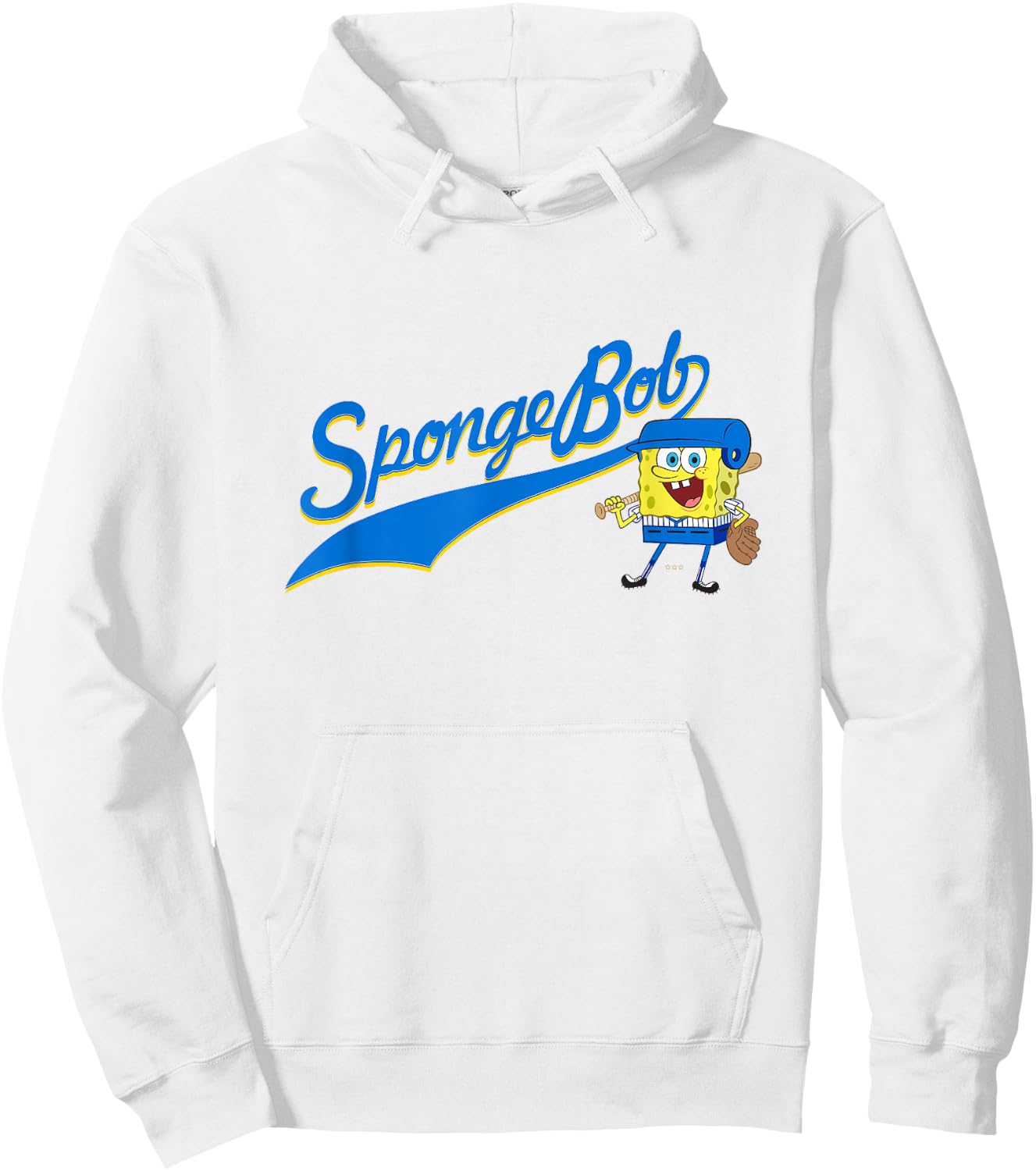 SpongeBob SquarePants Playing Baseball Sports Hoodie - Hoodie | White