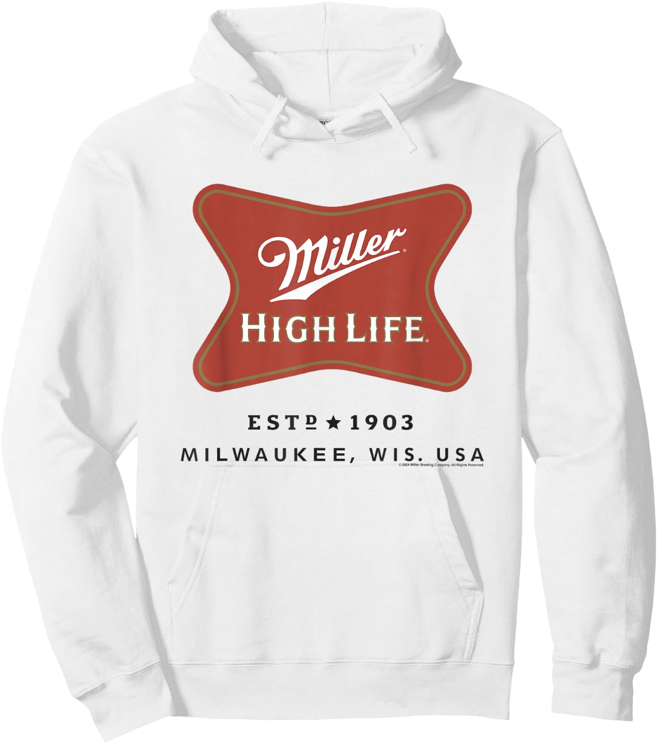 Miller High Life Est. 1903 Milwaukee Wis. USA Vintage Hoodie - Hoodie | White