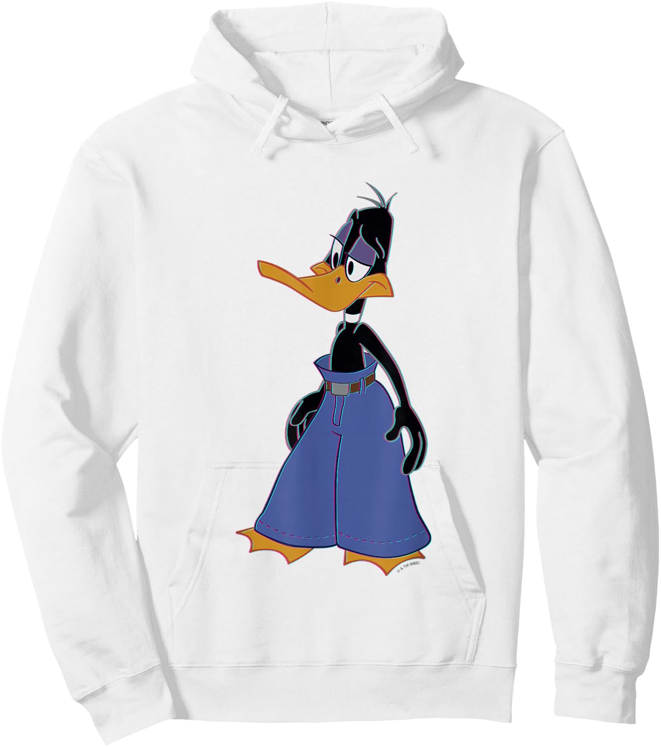Looney Tunes Daffy Duck Wearing Mall Pants Retro Shot Hoodie - Hoodie | White