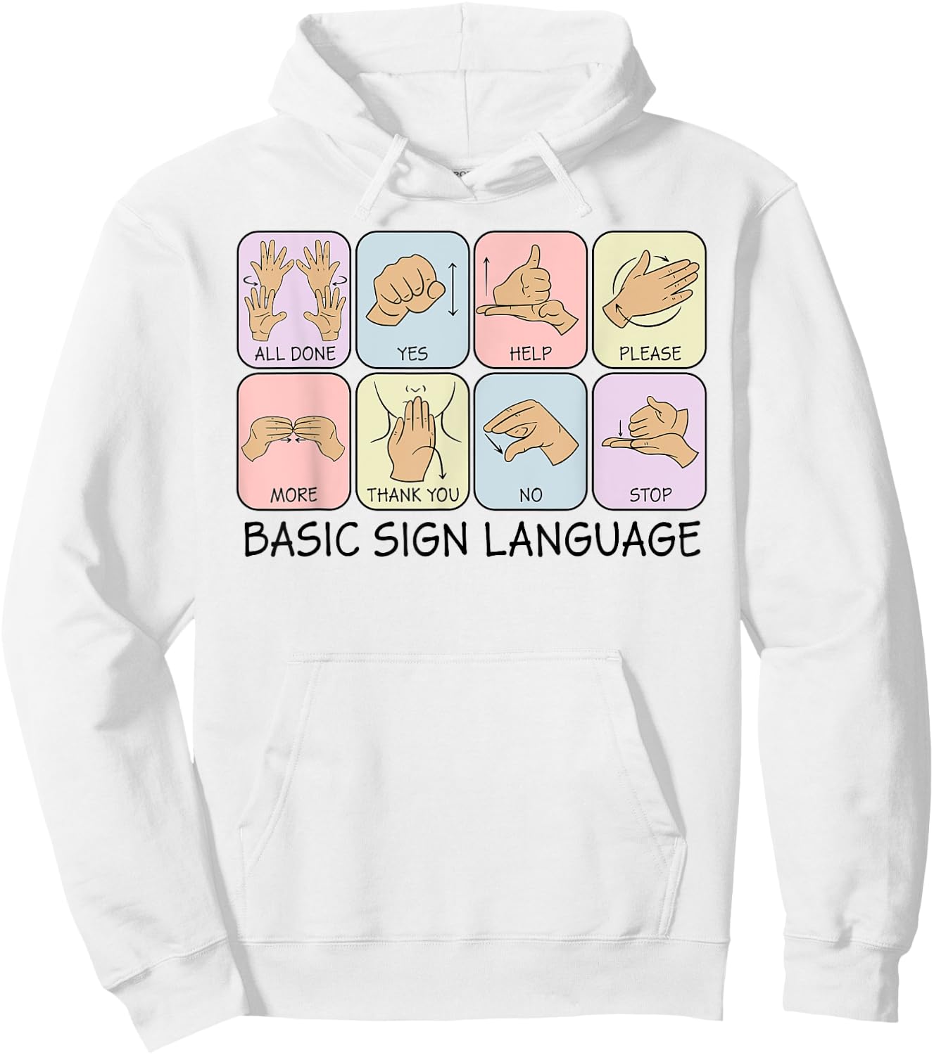Basic Sign Language Speech Pathology Aac Sped Teacher Hoodie - Hoodie | White