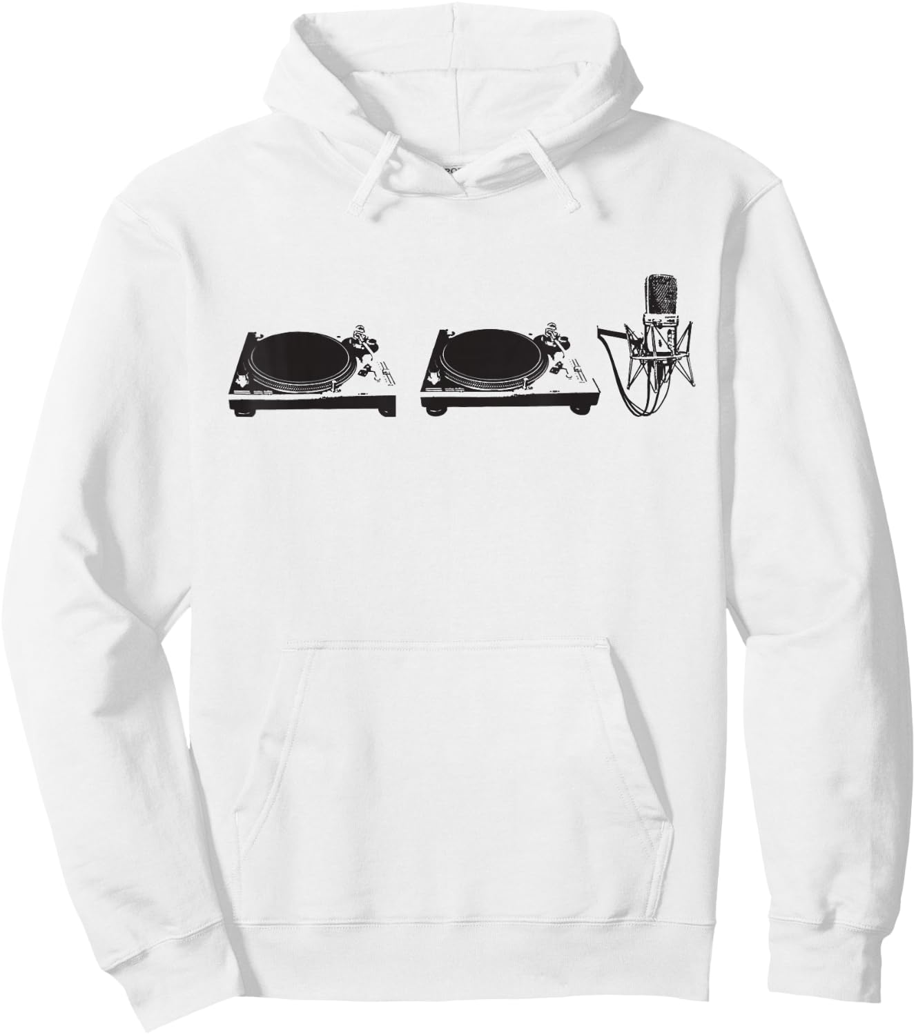 Two Turn Tables And A Microphone Old School Hip-Hop Rap Hoodie - Hoodie | White