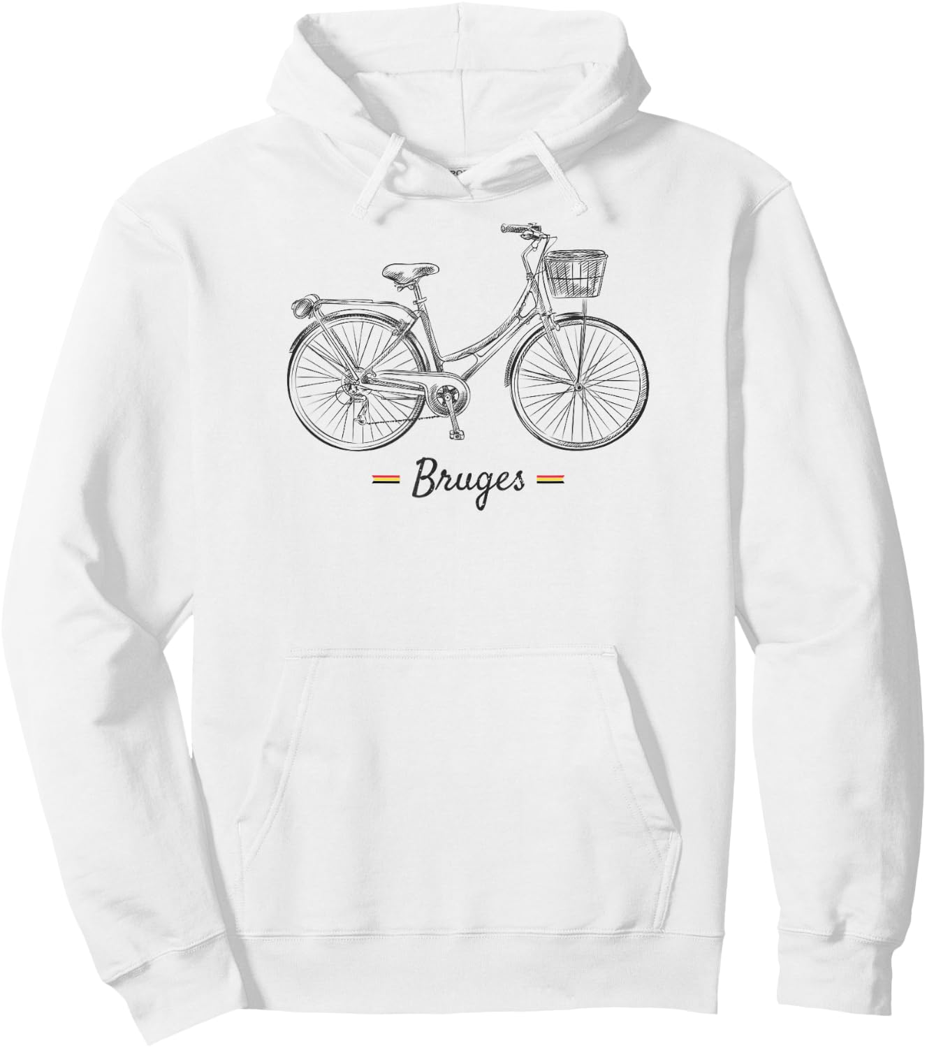 Vintage Bicycle Bruges Belgium | Bike Lover Hoodie - Hoodie | White
