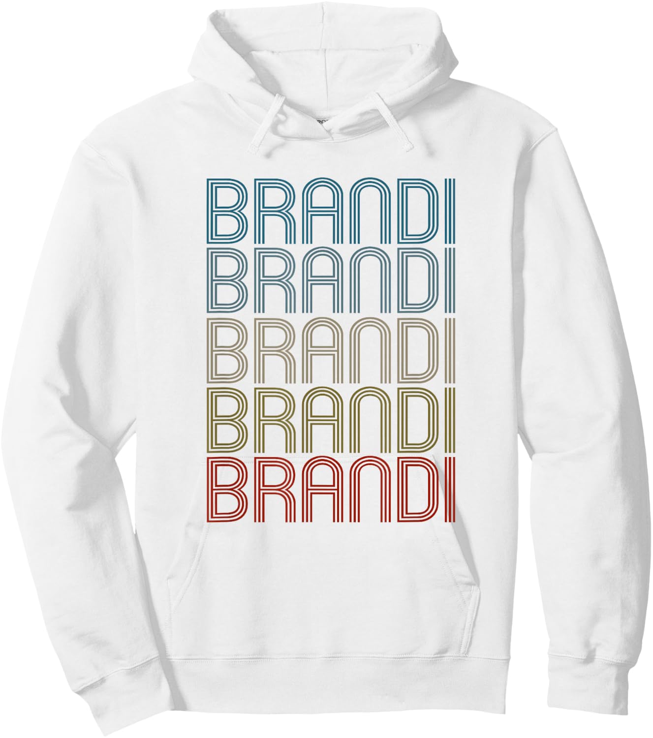 Brandi First Name Vintage Retro Hoodie - Hoodie | White