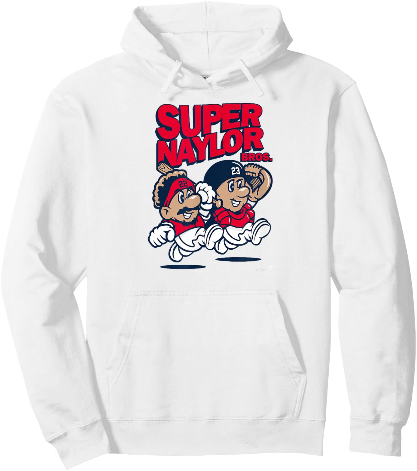 Josh & Bo Naylor - Super Naylor Bros - Cleveland Baseball Hoodie - Hoodie | White