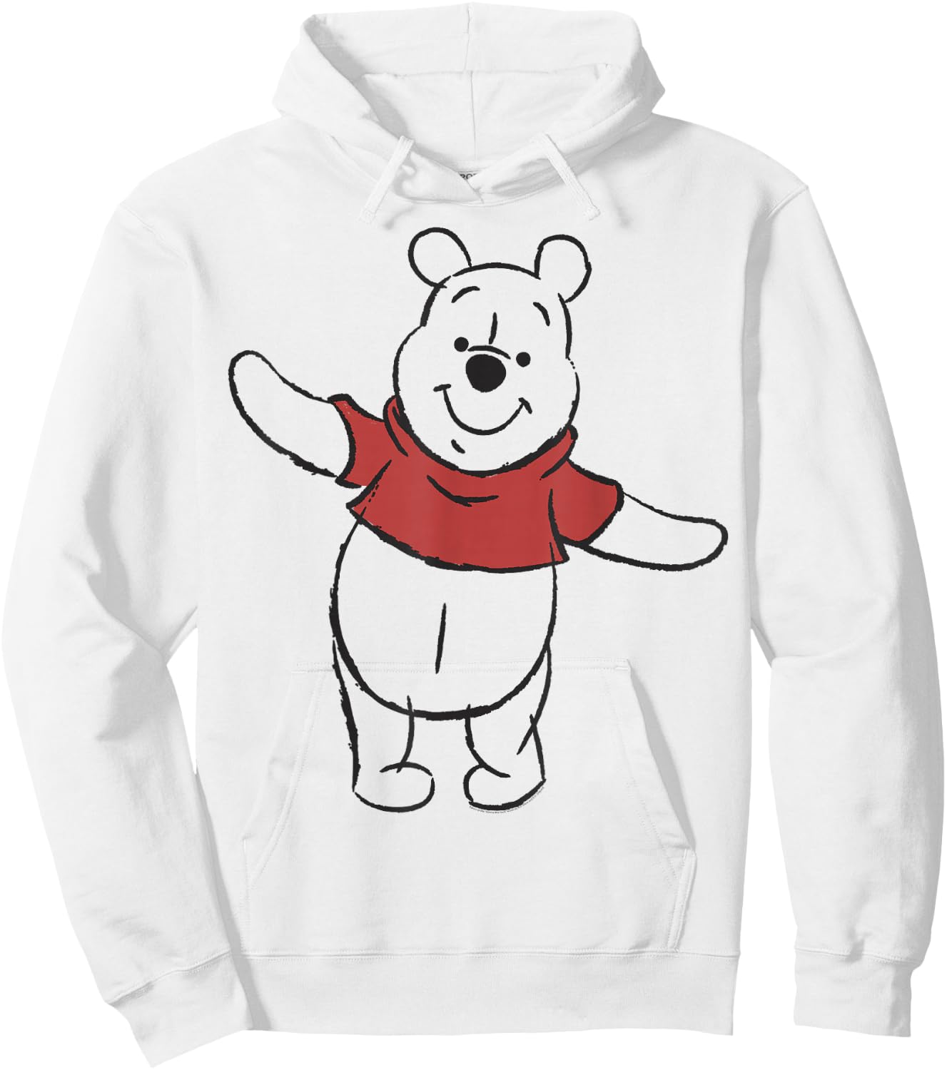 Disney Winnie The Pooh Simple Outline Sketch Hoodie - Hoodie | White